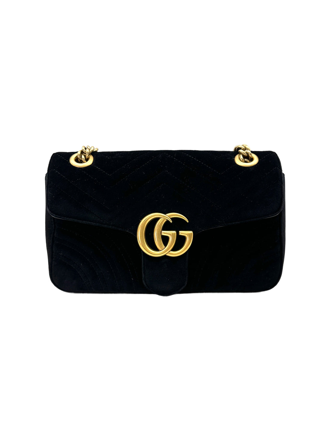 Gucci GG Marmont Black Velvet Shoulder Bag GG1030