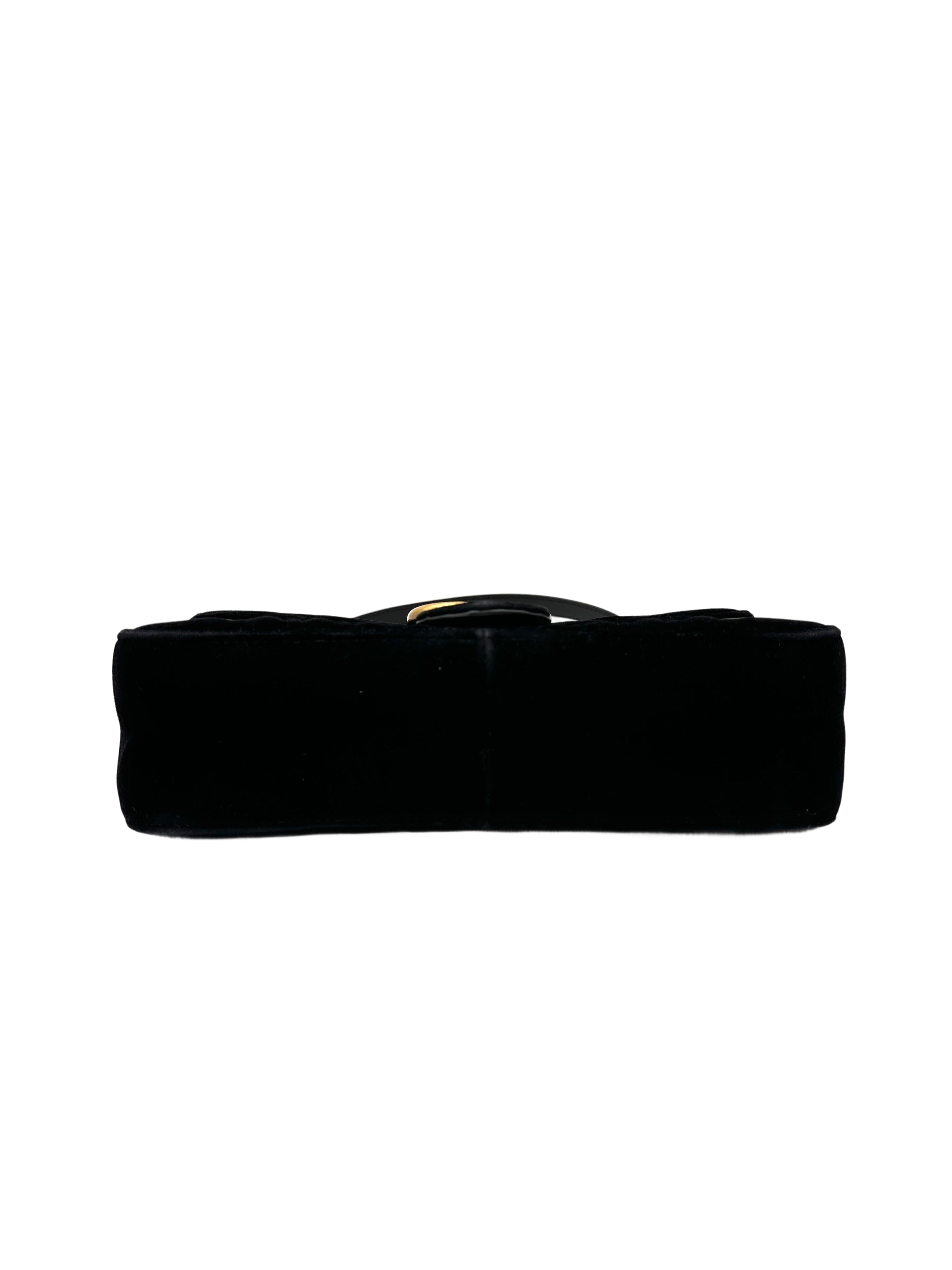 Gucci GG Marmont Black Velvet Shoulder Bag GG1030