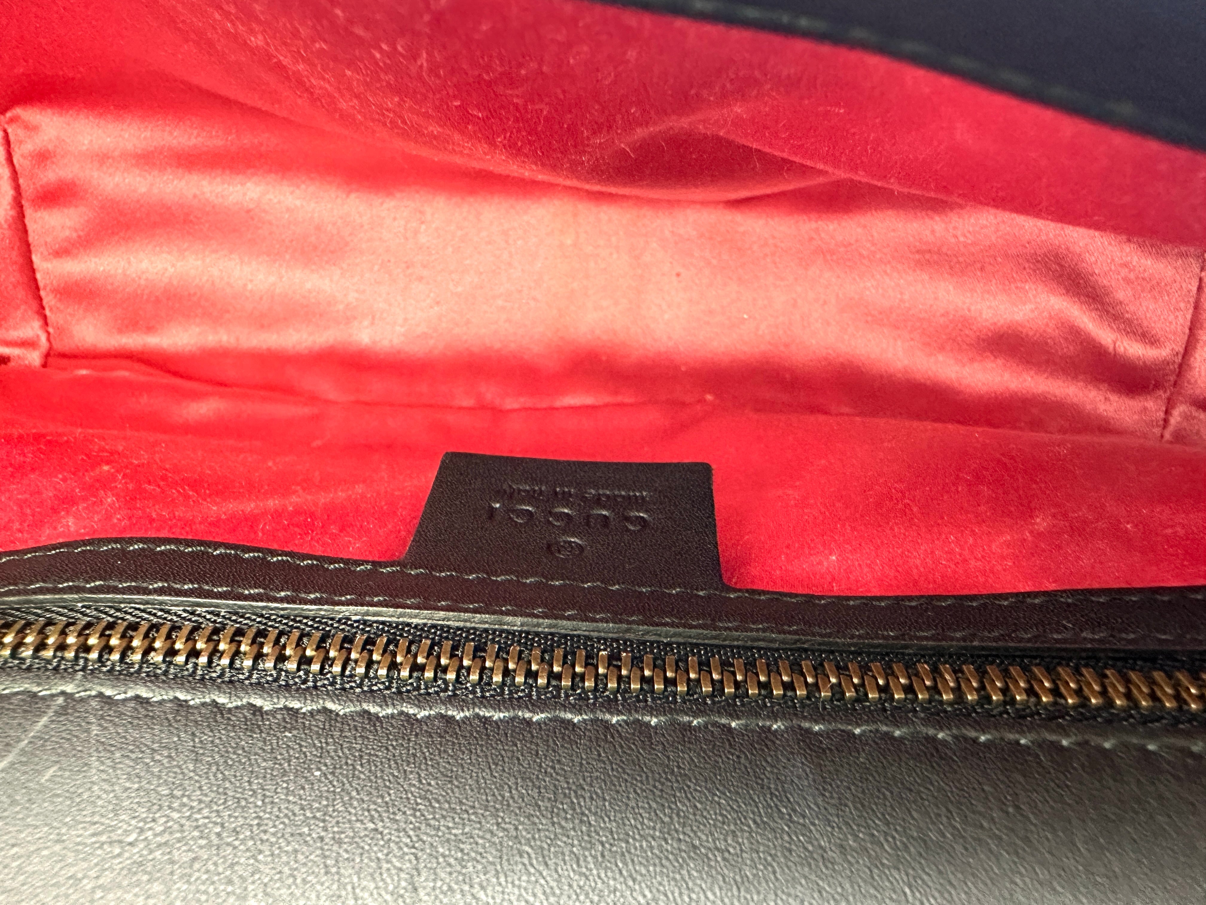 Gucci GG Marmont Black Velvet Shoulder Bag GG1030