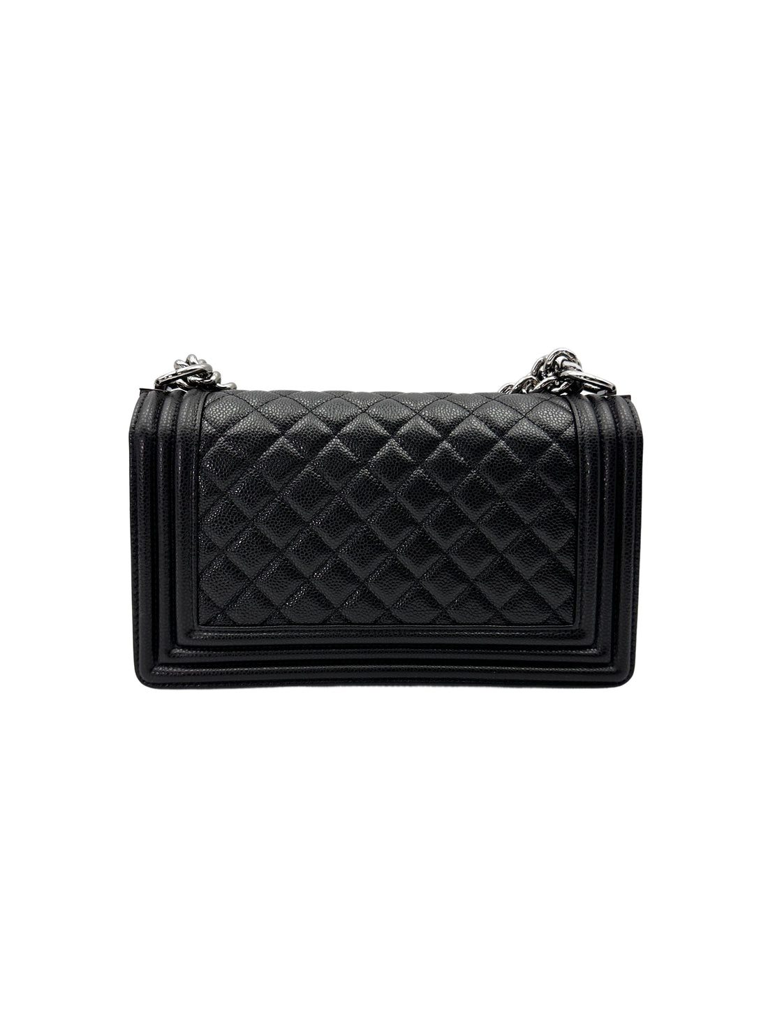 Chanel LeBoy Black Quilted Leather Flap Bag With Silver Buckle(19***63) CC1985