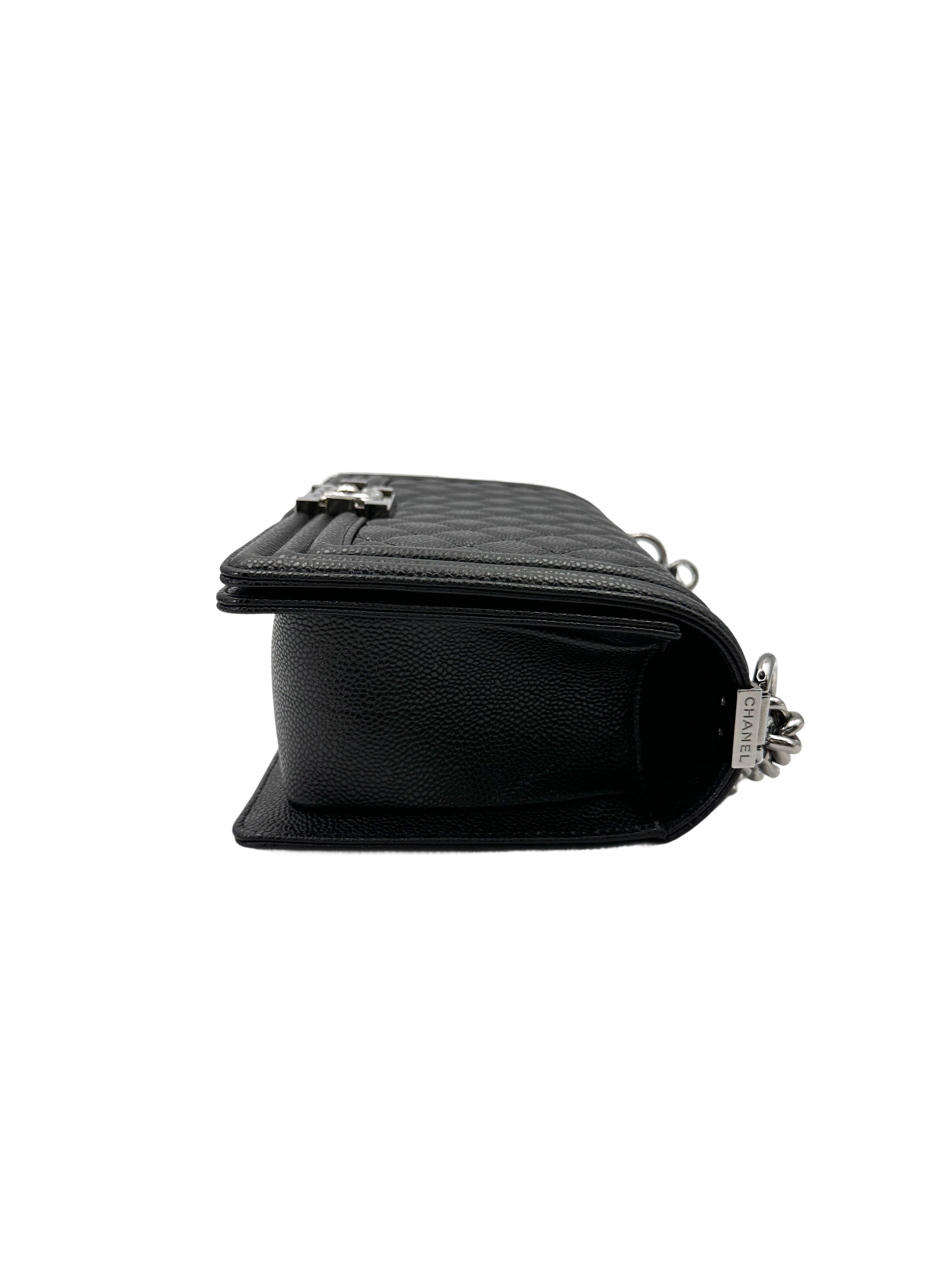 Chanel LeBoy Black Quilted Leather Flap Bag With Silver Buckle(19***63) CC1985