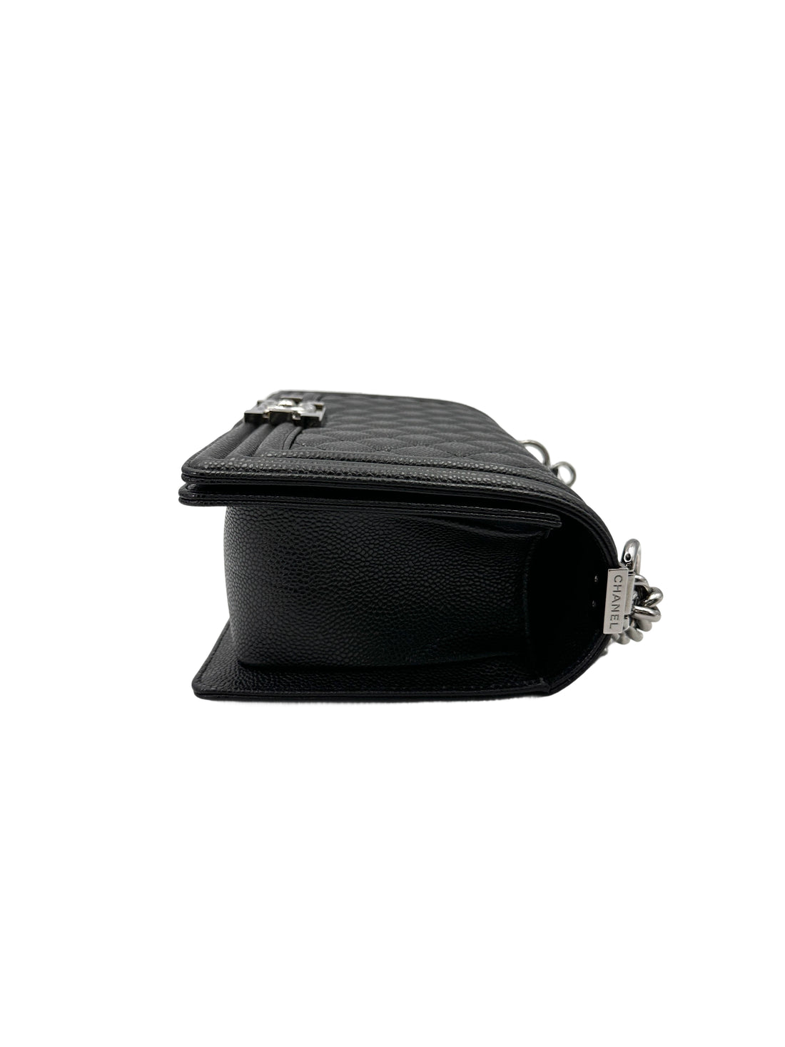 Chanel LeBoy Black Quilted Leather Flap Bag With Silver Buckle(19***63) CC1985
