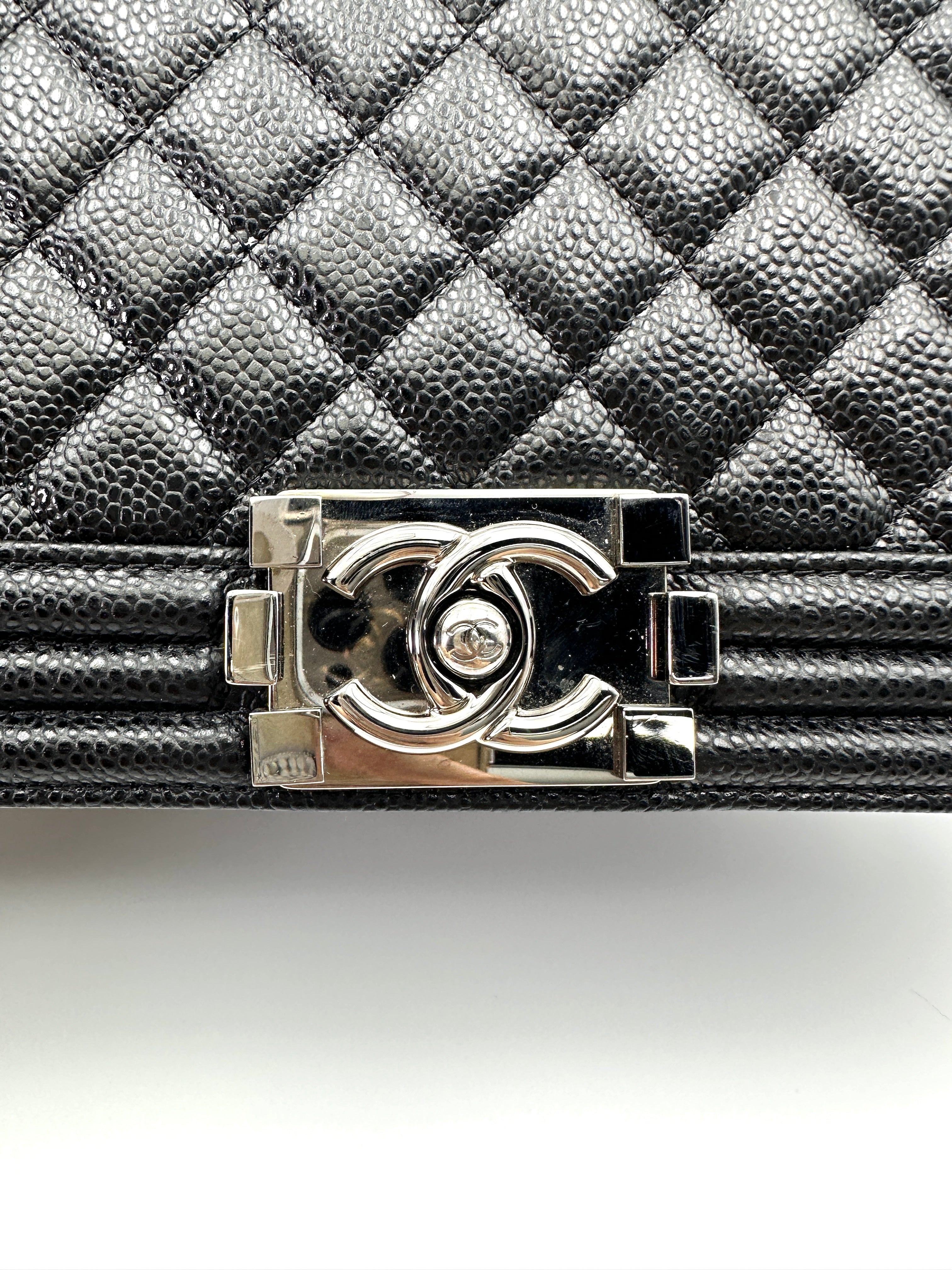 Chanel LeBoy Black Quilted Leather Flap Bag With Silver Buckle(19***63) CC1985