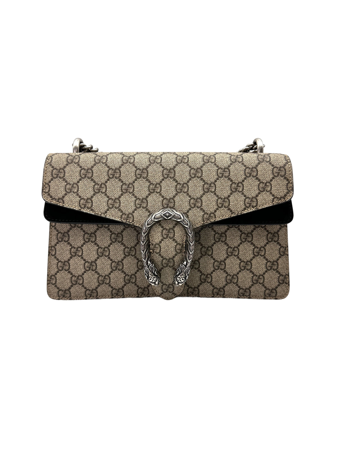 Gucci Dionysus GG Supreme Canvas Medium Size Shoulder Bag With Black Tirm GG1031