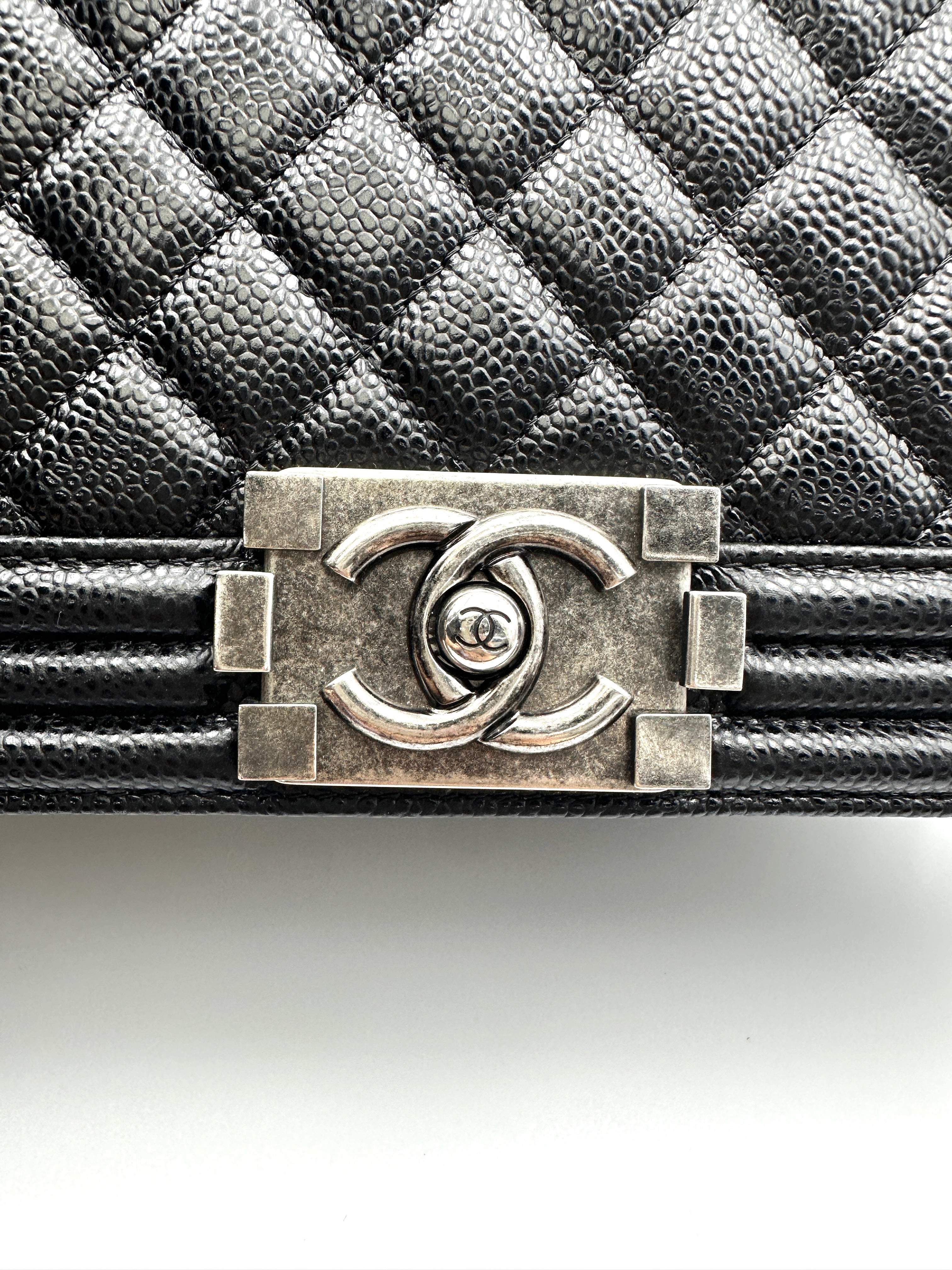 Chanel LeBoy Black Quilted Leather Flap Bag With Silver Buckle(18***32) CC1983