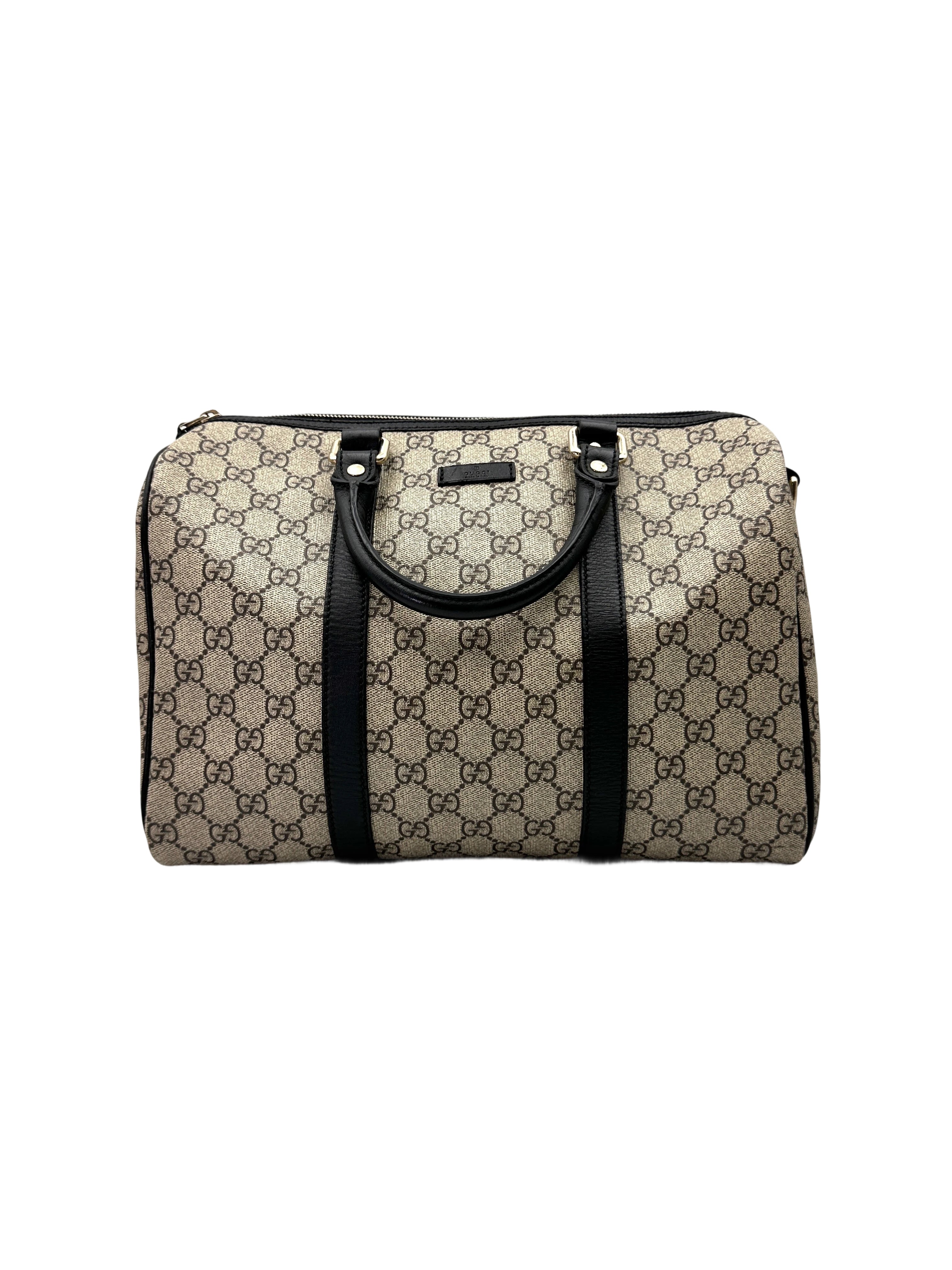 Gucci GG Canvas Boston Bag With Black Stripe GG1025