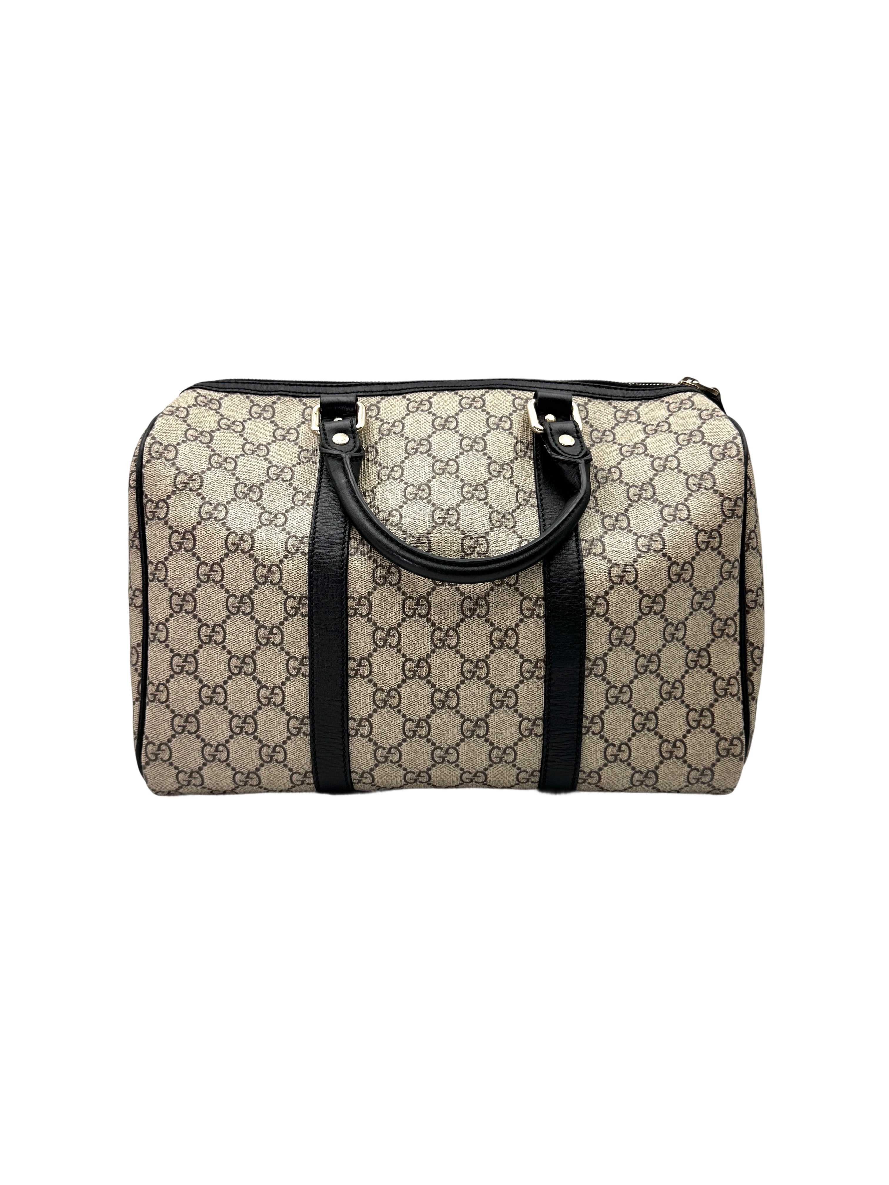 Gucci GG Canvas Boston Bag With Black Stripe GG1025