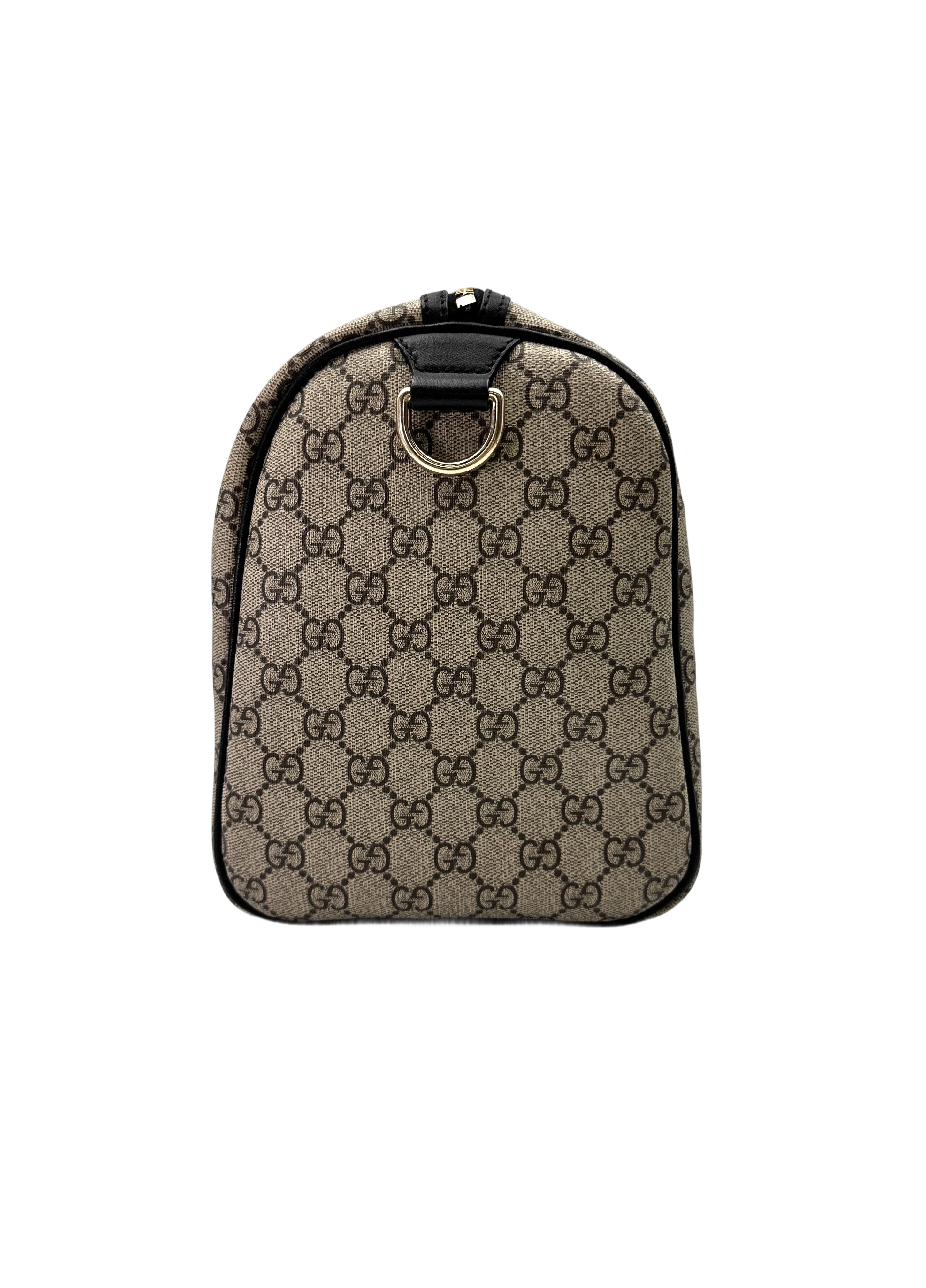 Gucci GG Canvas Boston Bag With Black Stripe GG1025