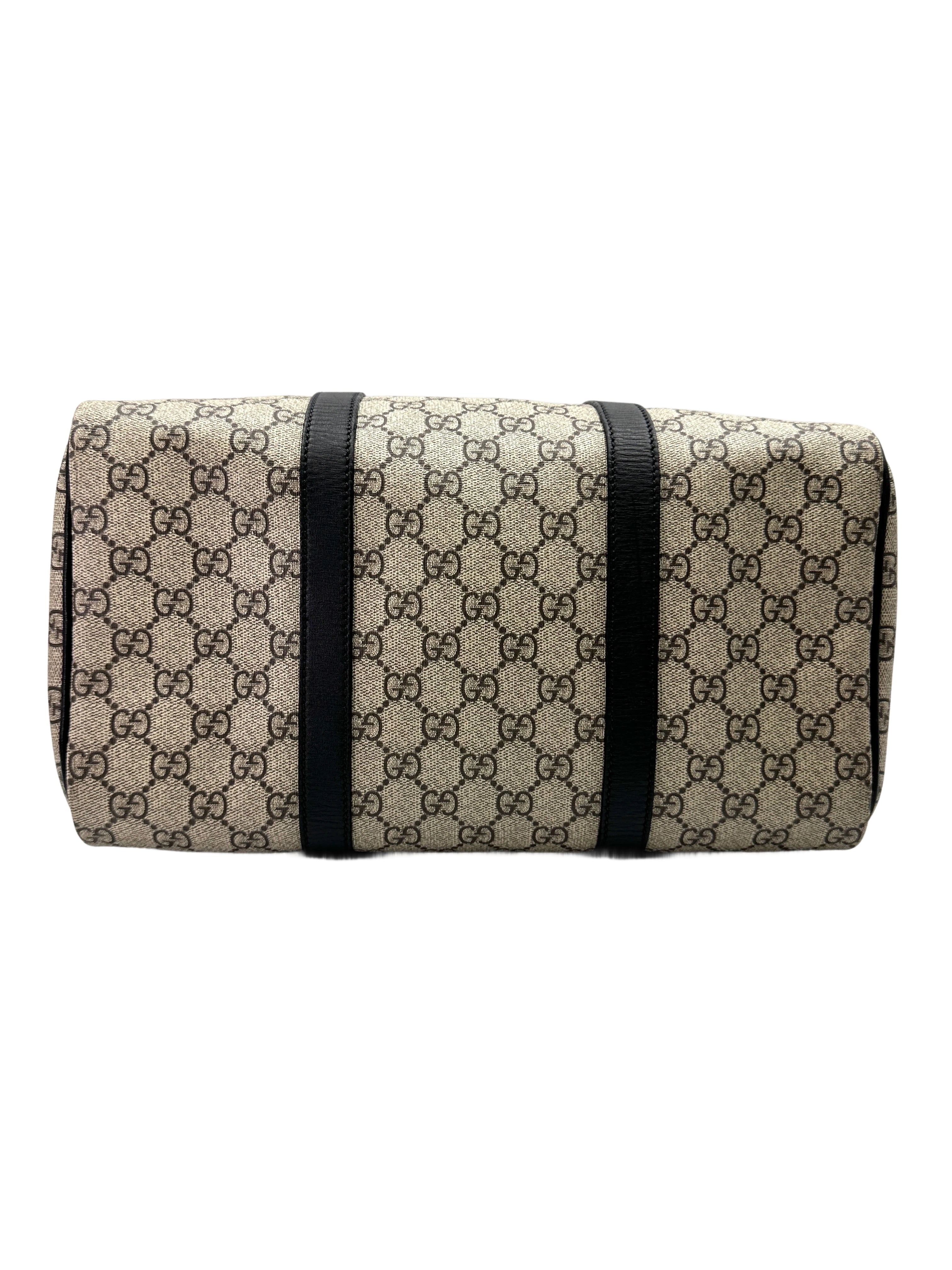 Gucci GG Canvas Boston Bag With Black Stripe GG1025