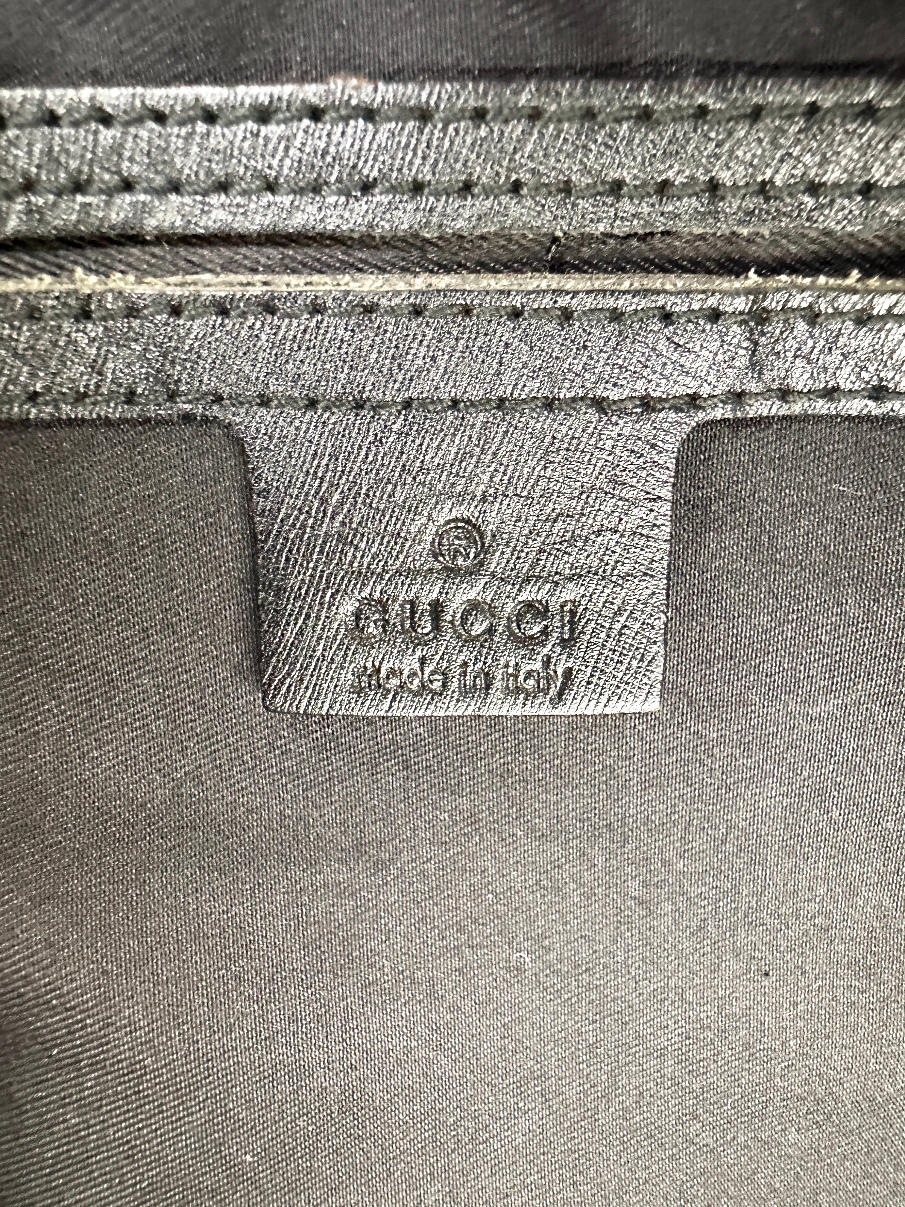 Gucci GG Canvas Boston Bag With Black Stripe GG1025