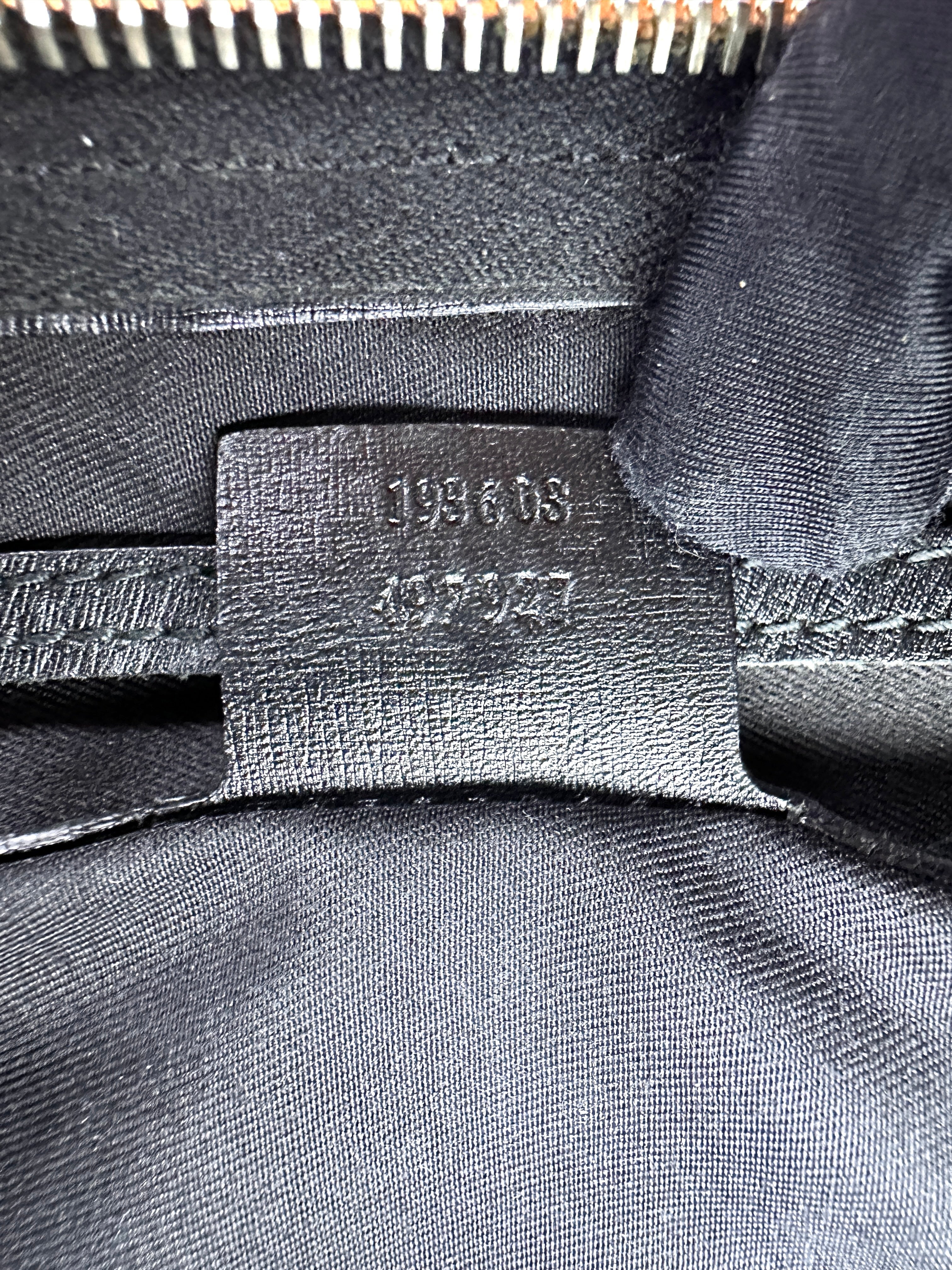 Gucci GG Canvas Boston Bag With Black Stripe GG1025