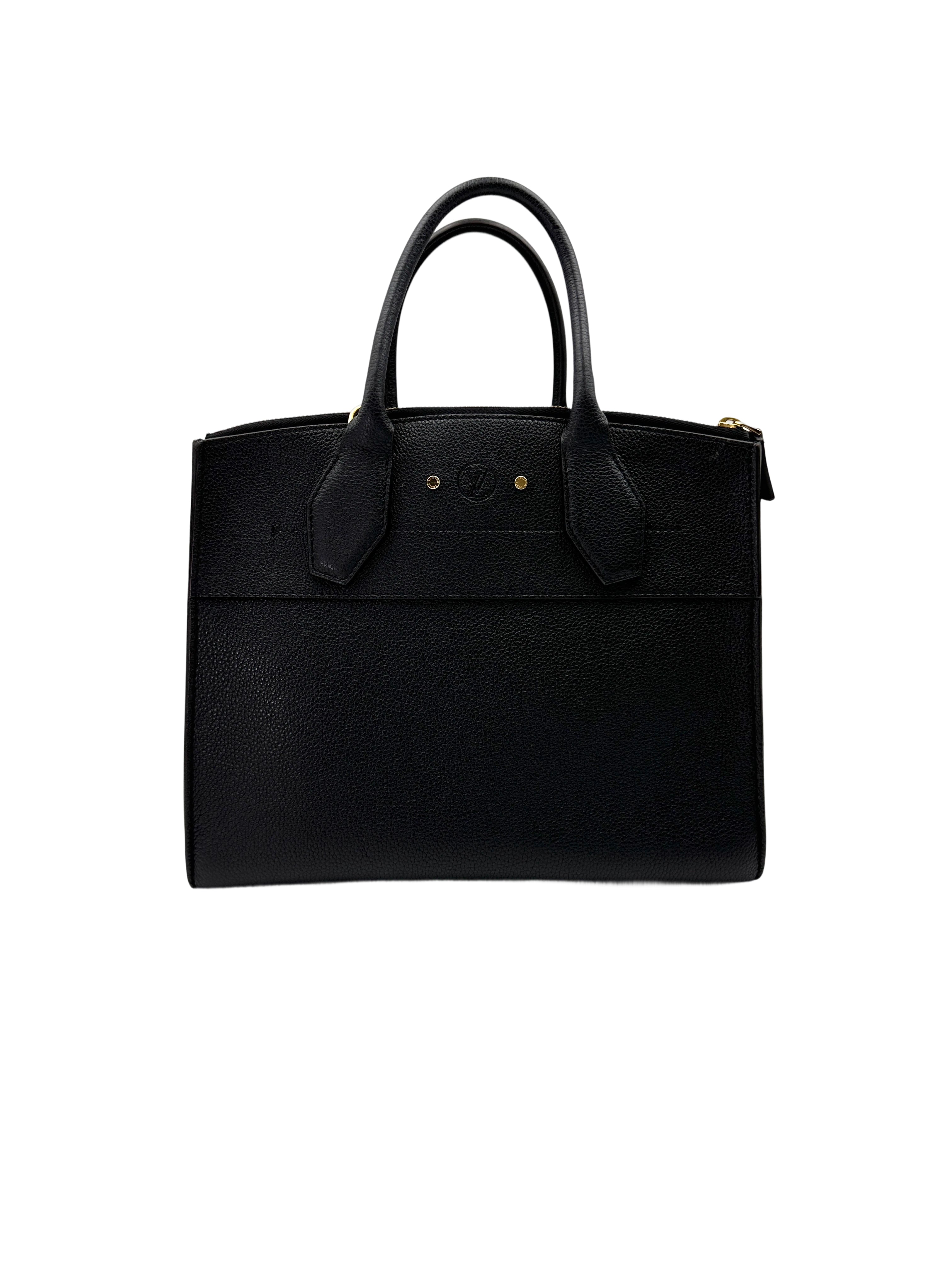 Louis Vuitton City Steamer Black Grained Leather Handle Bag LV2761-1