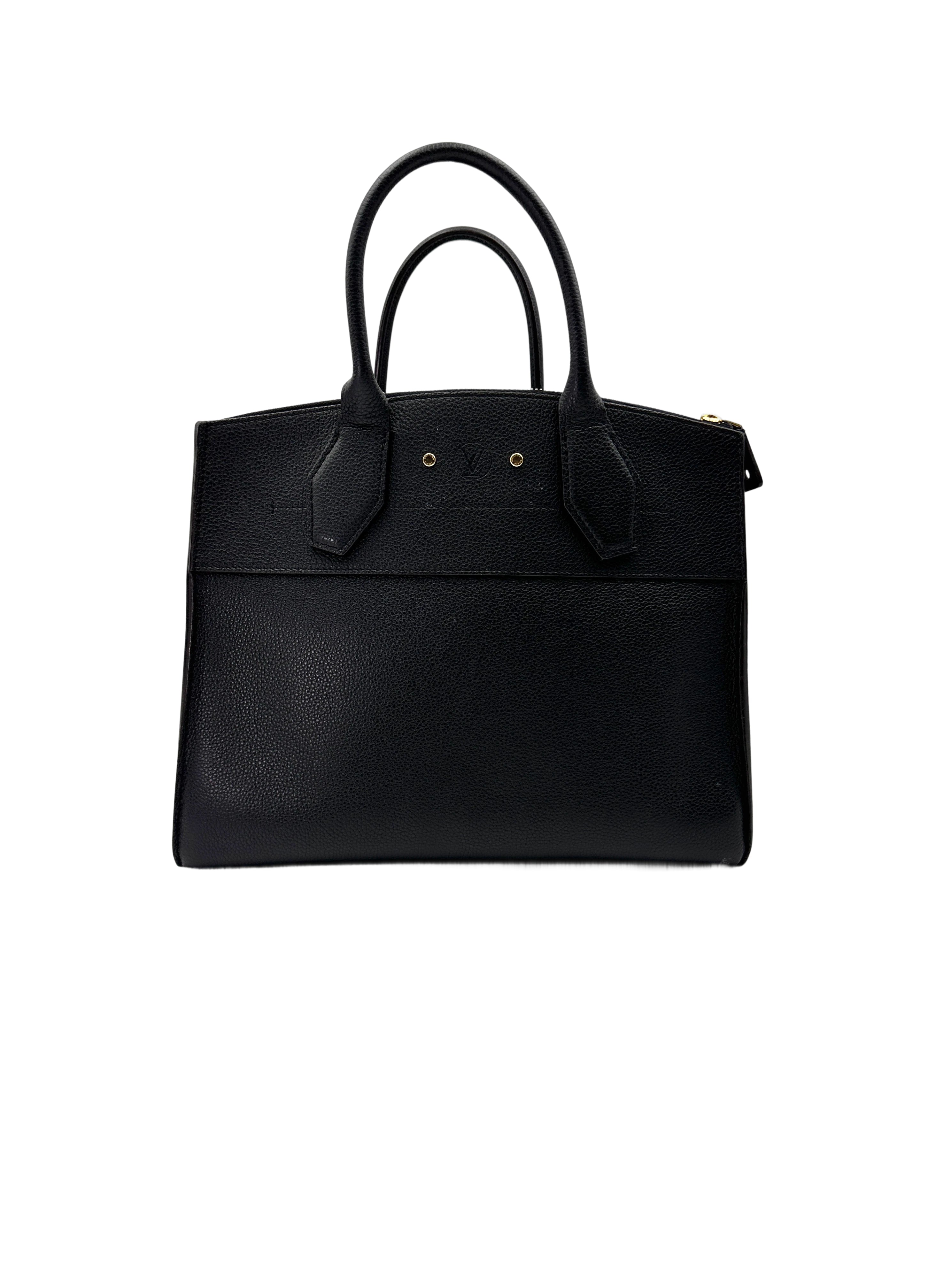 Louis Vuitton City Steamer Black Grained Leather Handle Bag LV2766
