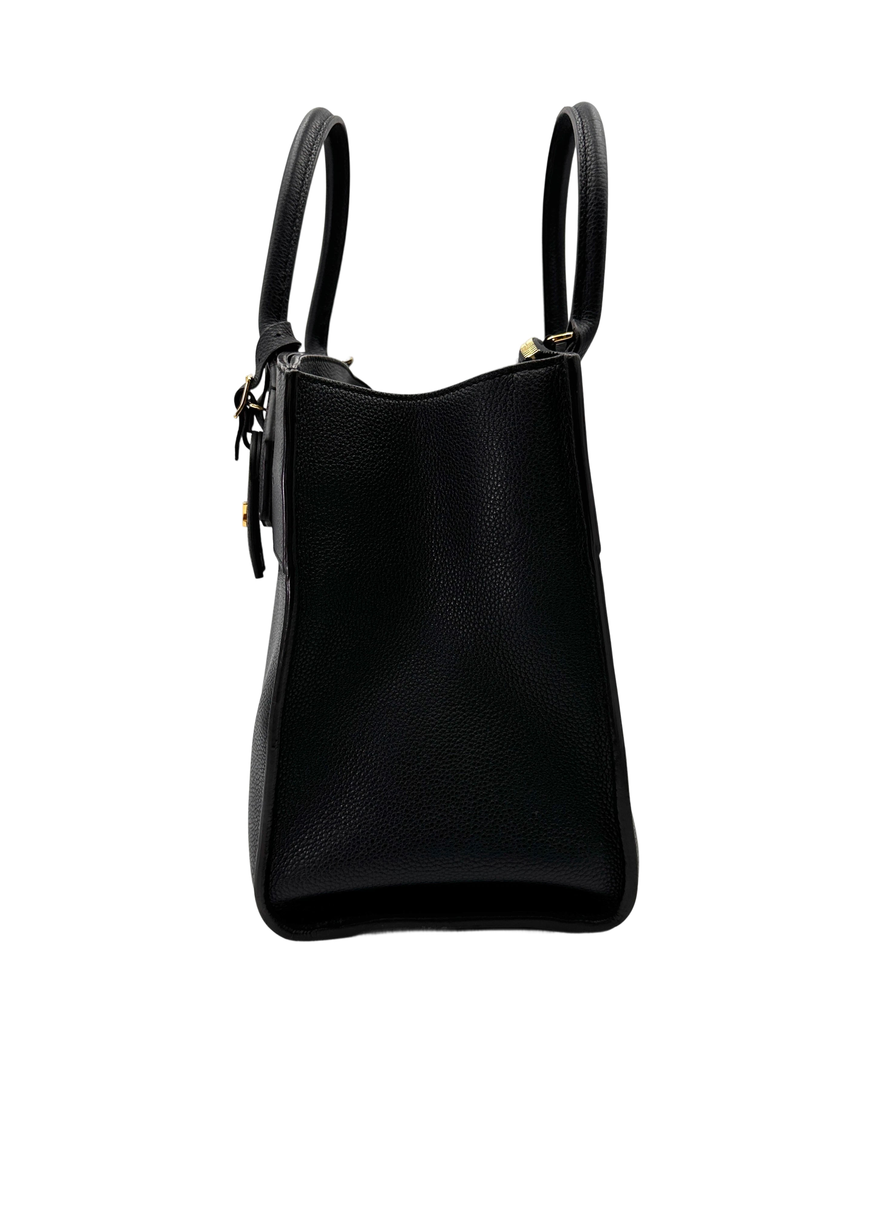 Louis Vuitton City Steamer Black Grained Leather Handle Bag LV2766