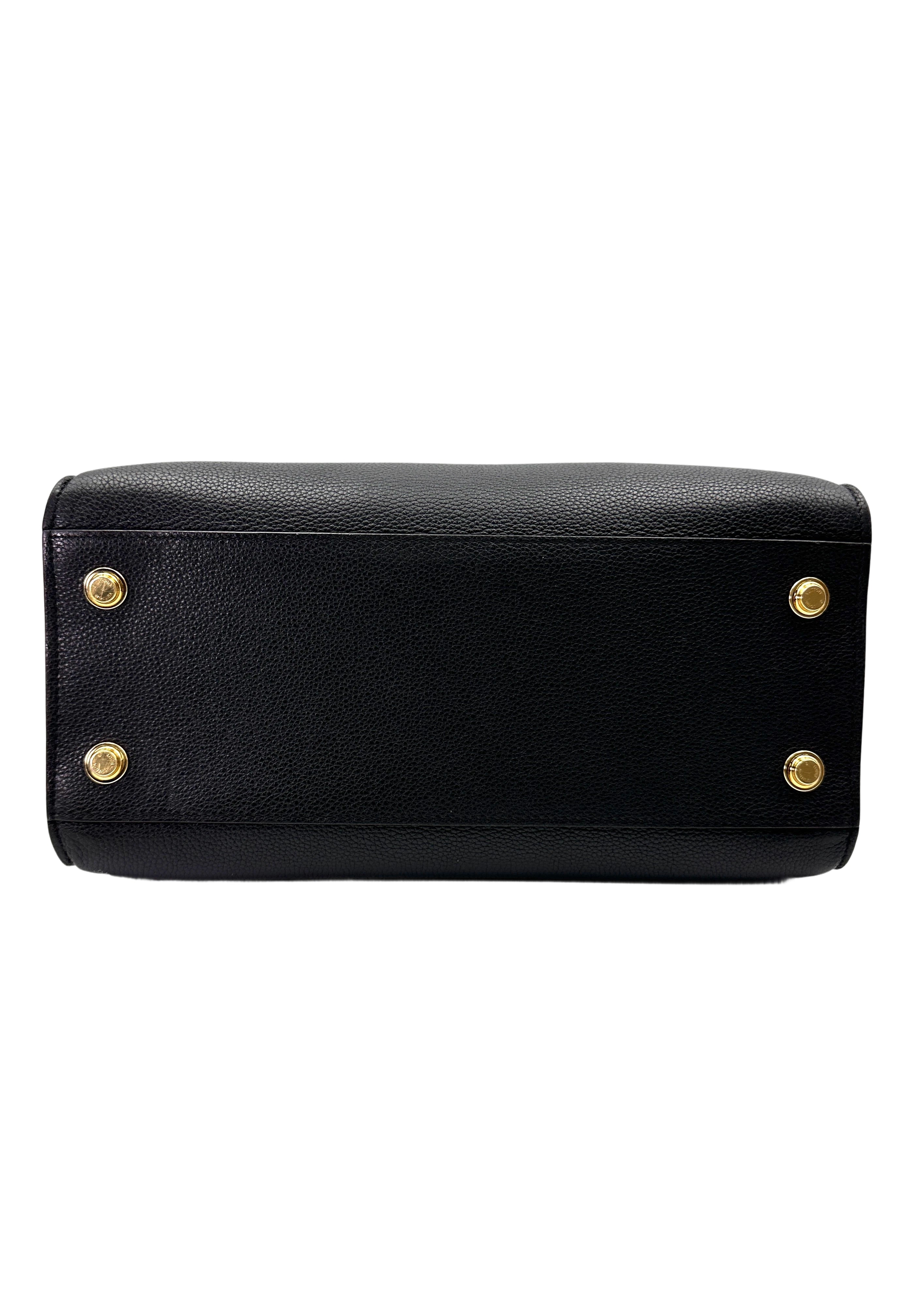 Louis Vuitton City Steamer Black Grained Leather Handle Bag LV2766