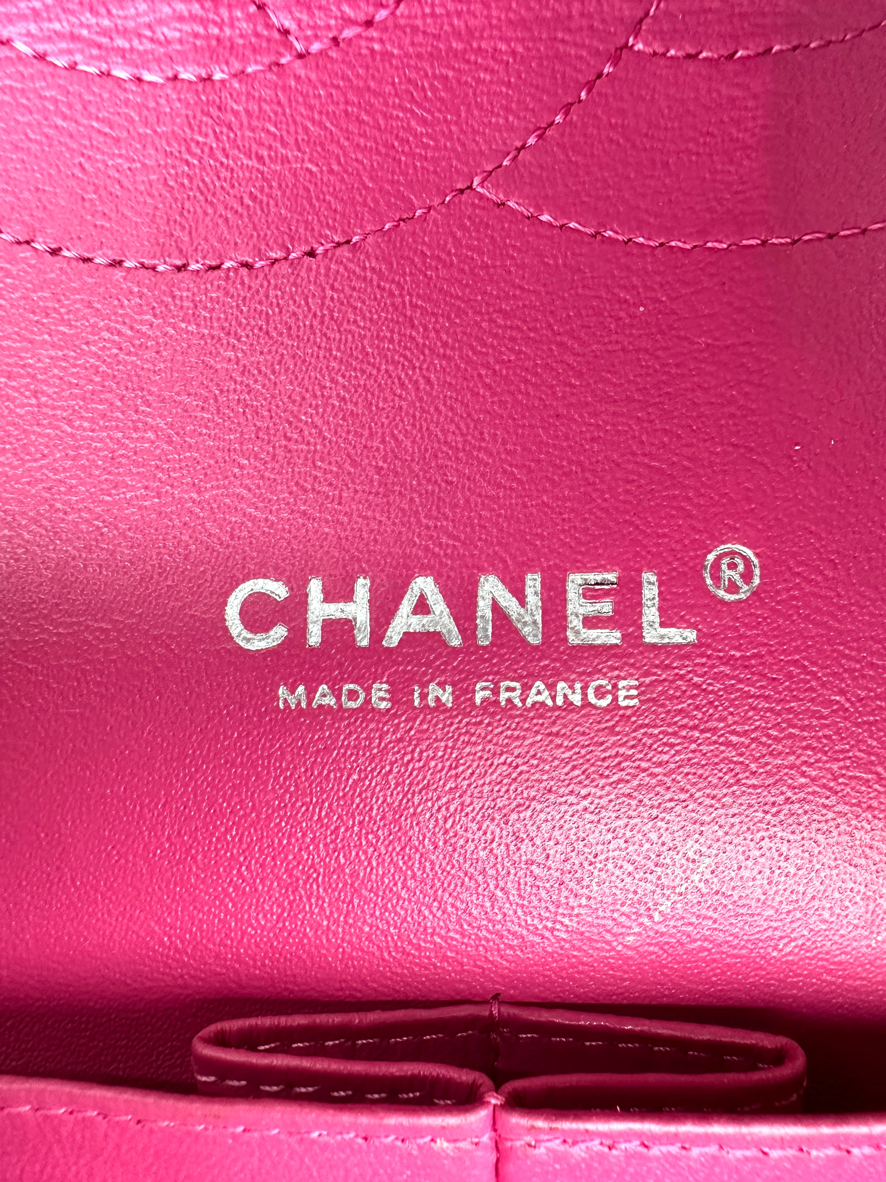 Chanel Classic Flap Pink Quilted Lambskin Shoulder Bag With Silver Buckle(14***73) CC1984