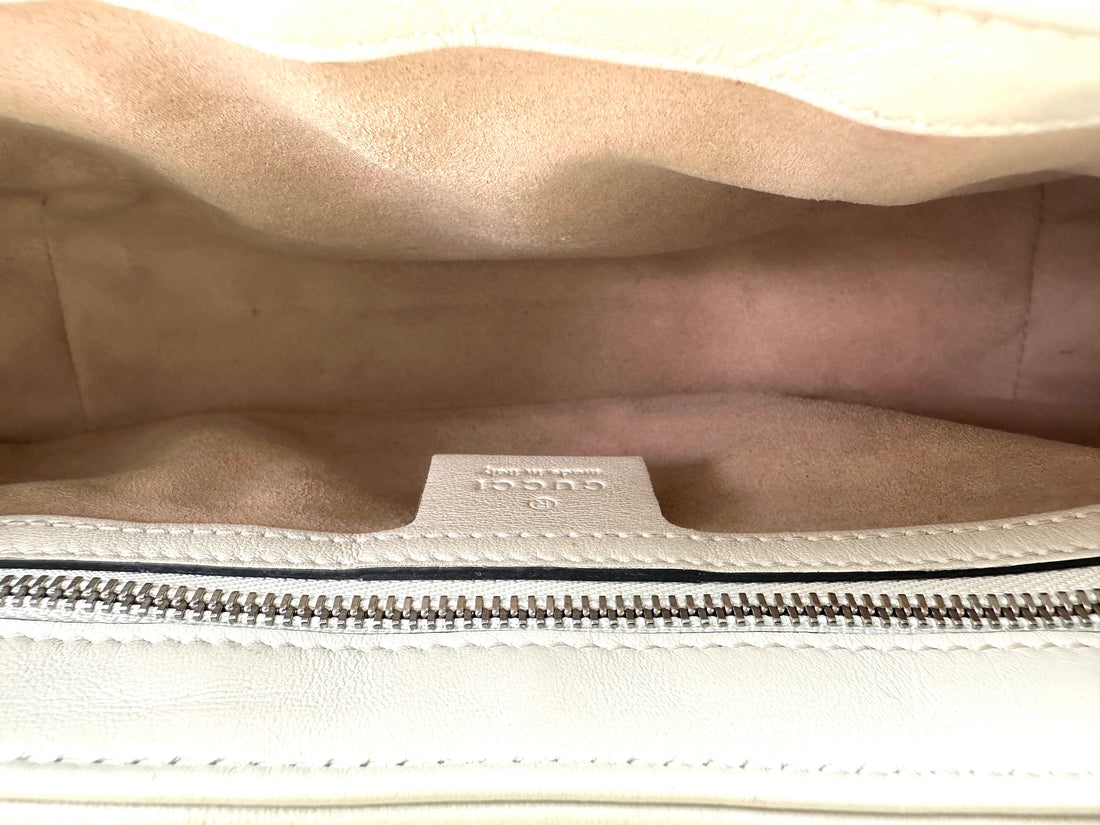 Gucci GG Marmont Blue/White Matelasse Leather Shoulder Bag GG1024