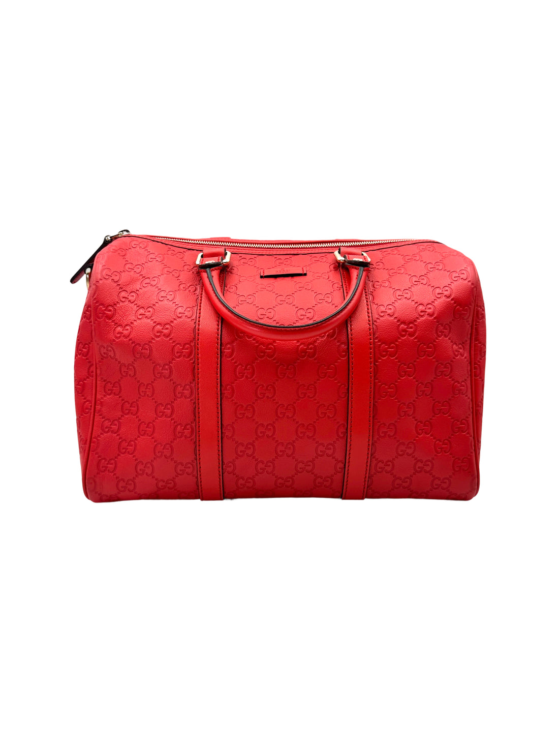 Gucci Red Guccissima Leather Boston Bag GG1026