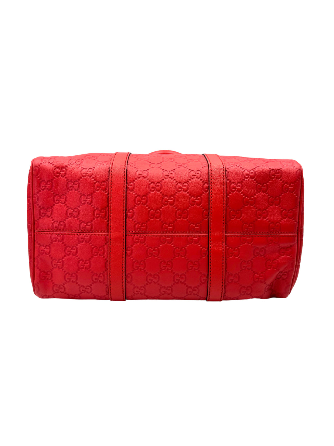 Gucci Red Guccissima Leather Boston Bag GG1026