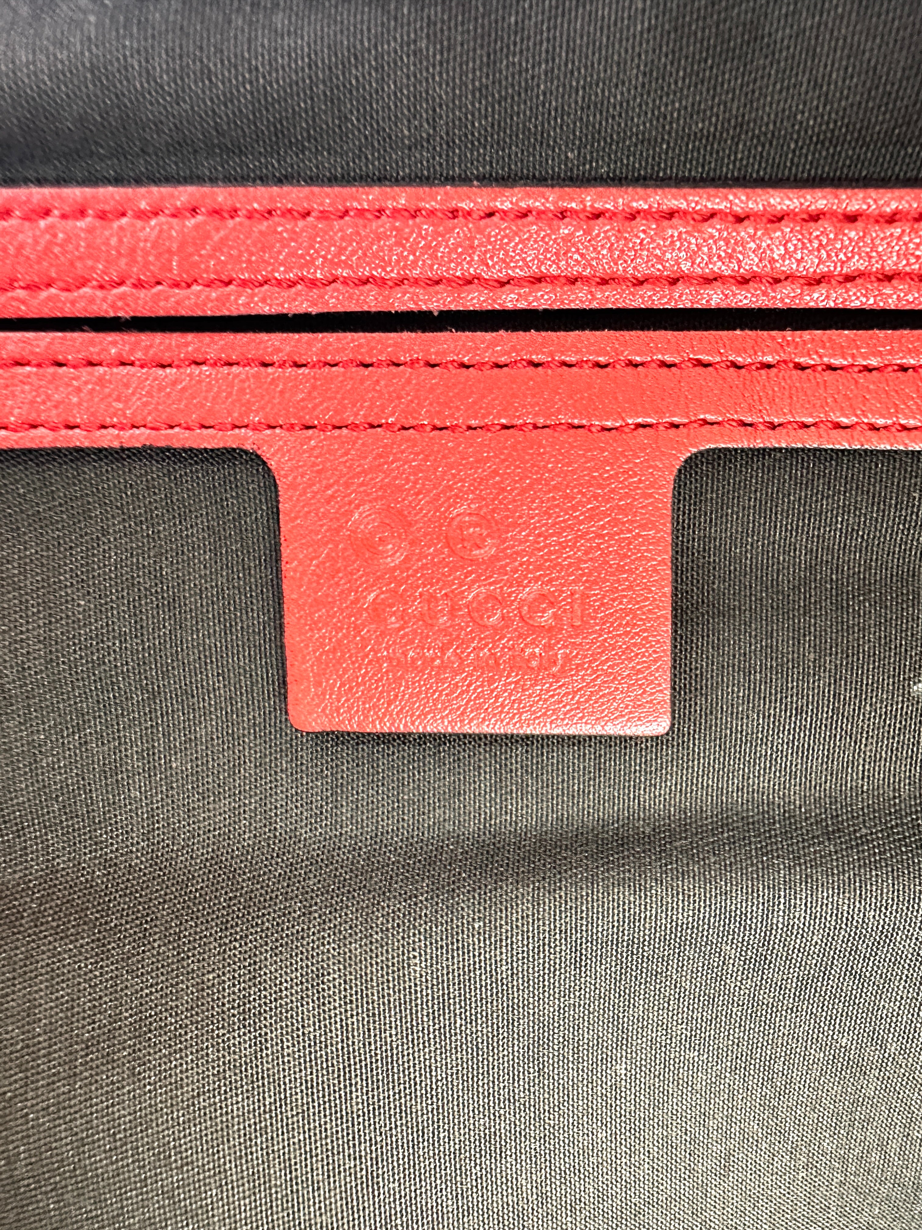 Gucci Red Guccissima Leather Boston Bag GG1026