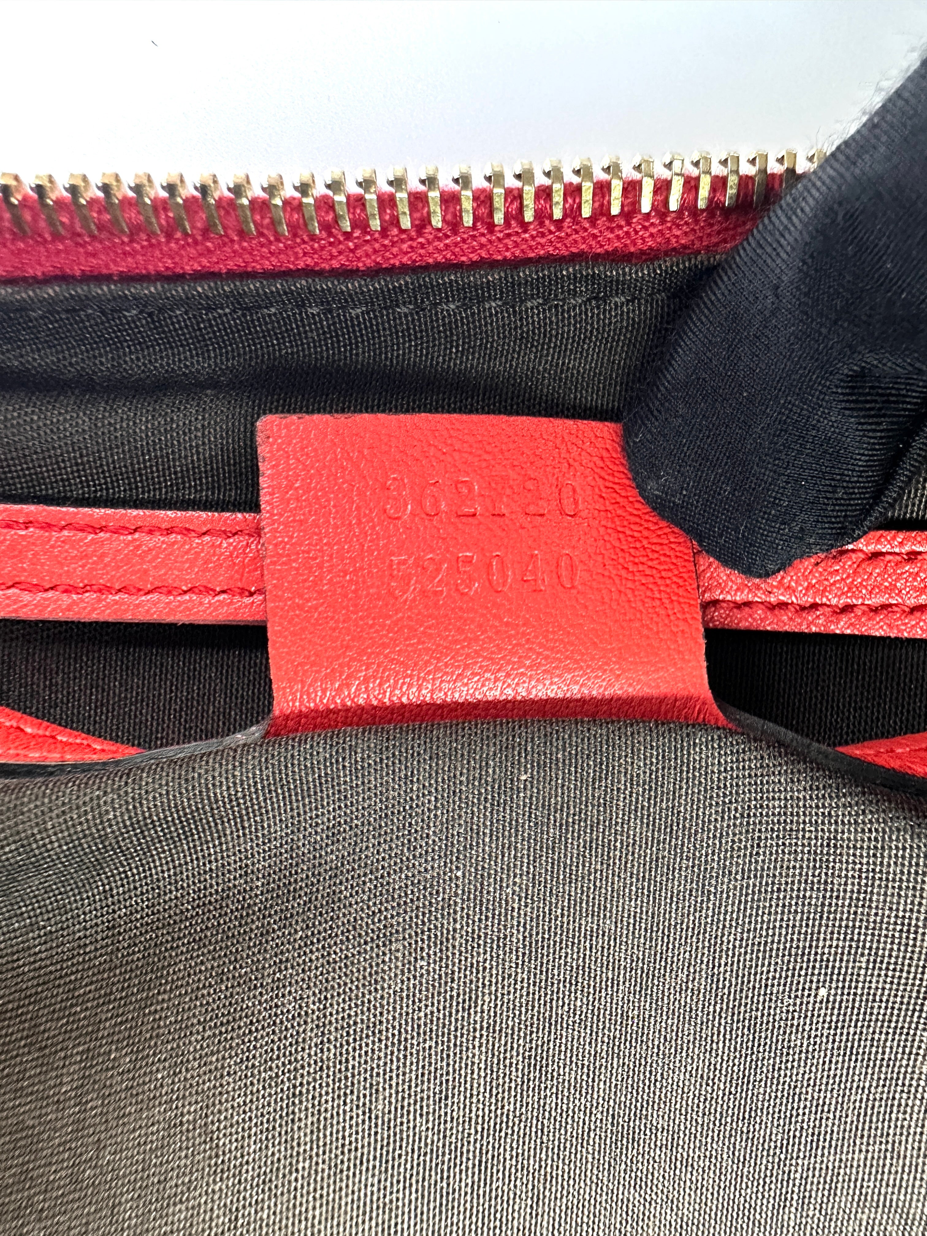 Gucci Red Guccissima Leather Boston Bag GG1026