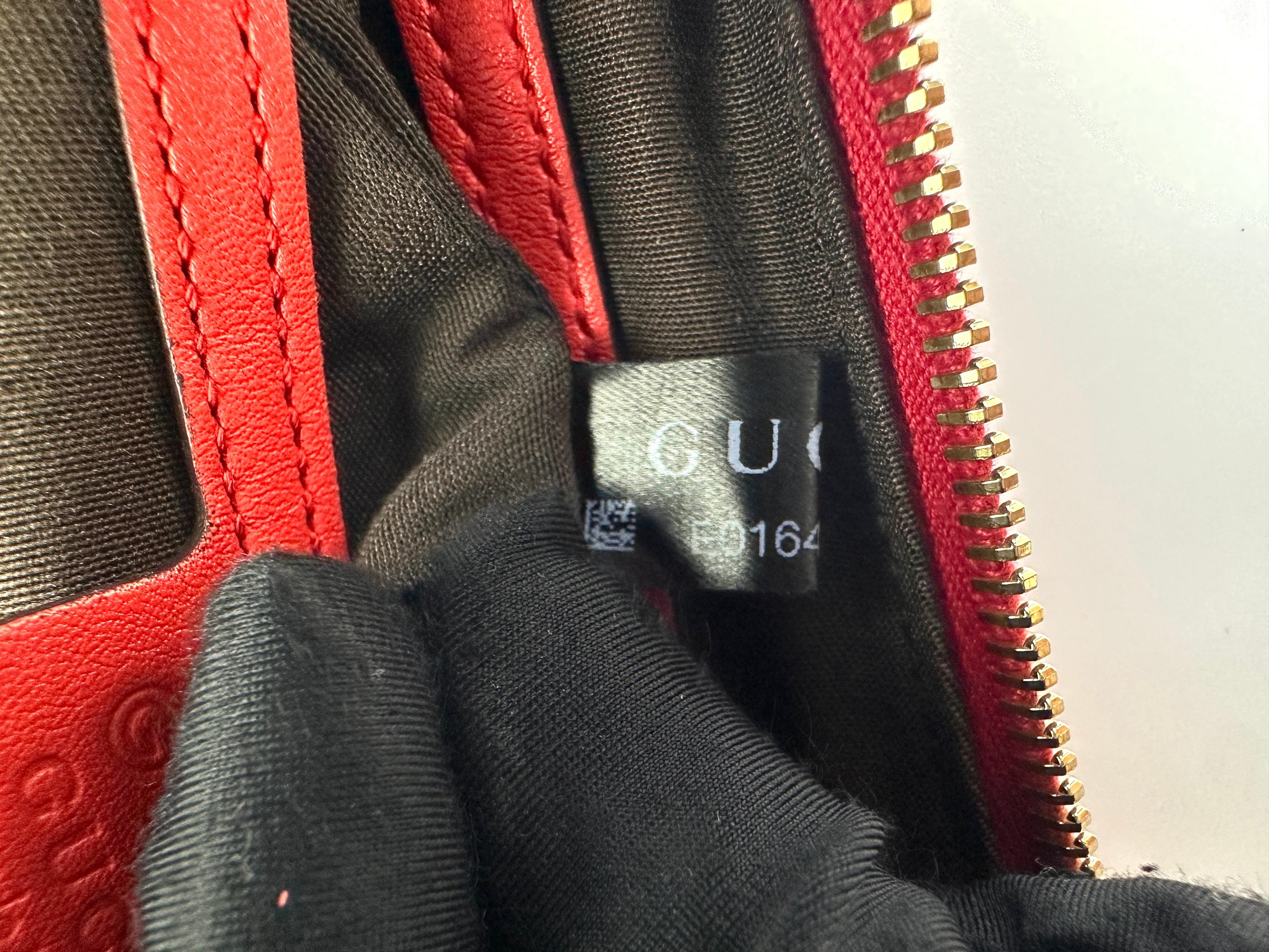 Gucci Red Guccissima Leather Boston Bag GG1026