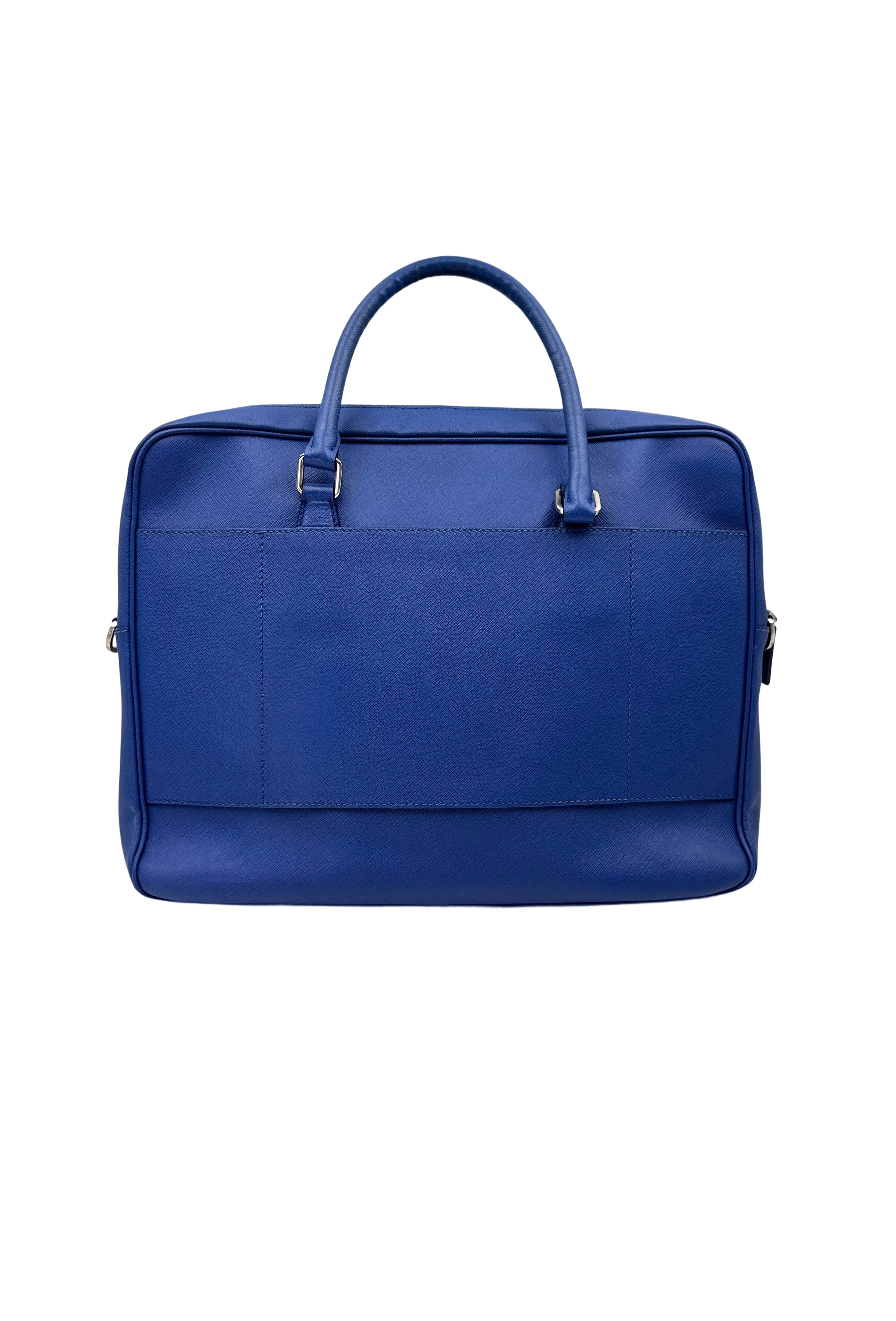 Prada Blue Saffiano Leather Business Bag PR353