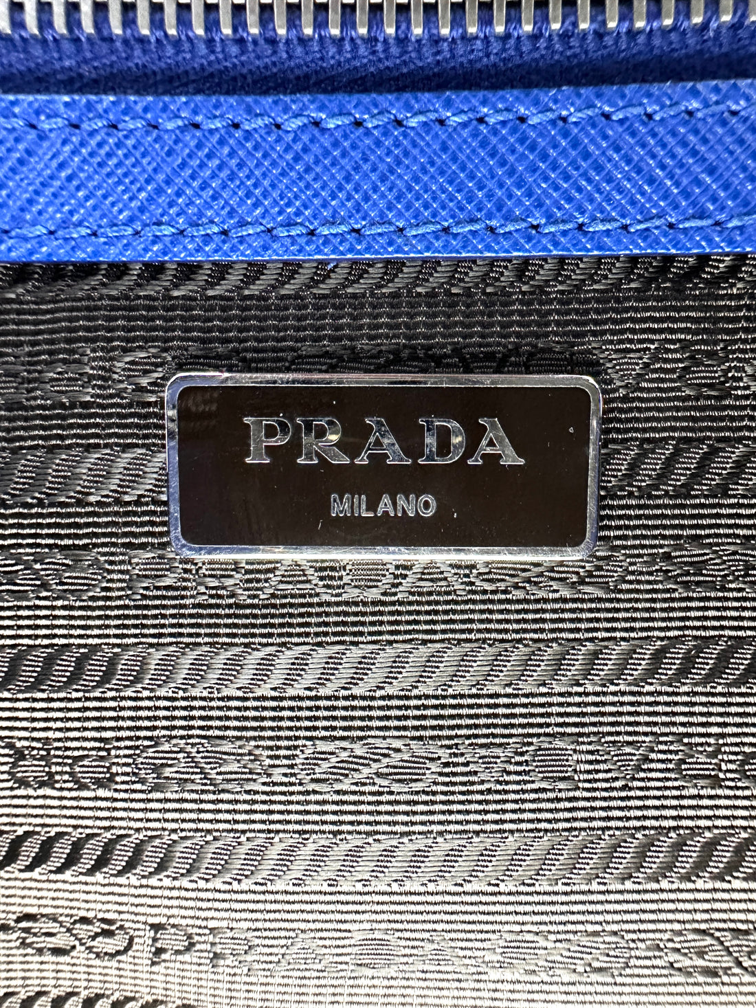 Prada Blue Saffiano Leather Business Bag PR353