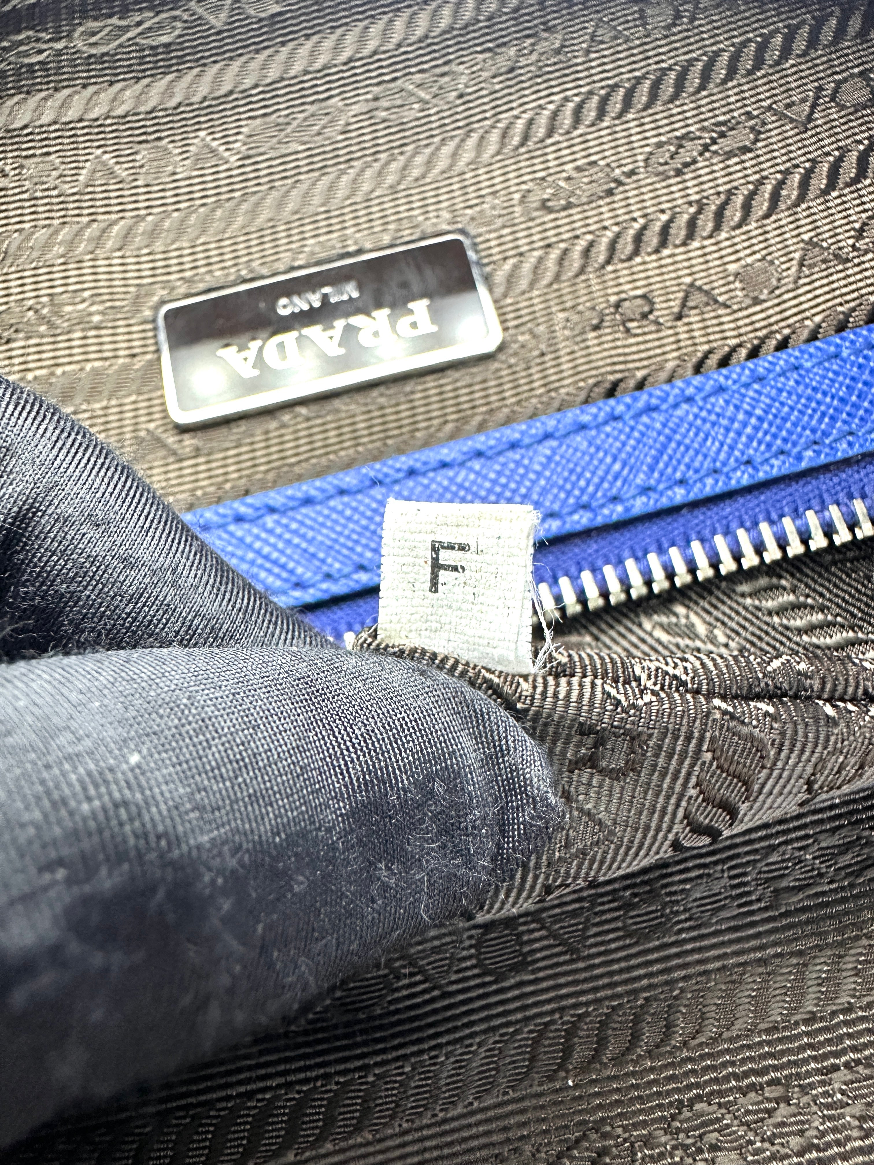 Prada Blue Saffiano Leather Business Bag PR353
