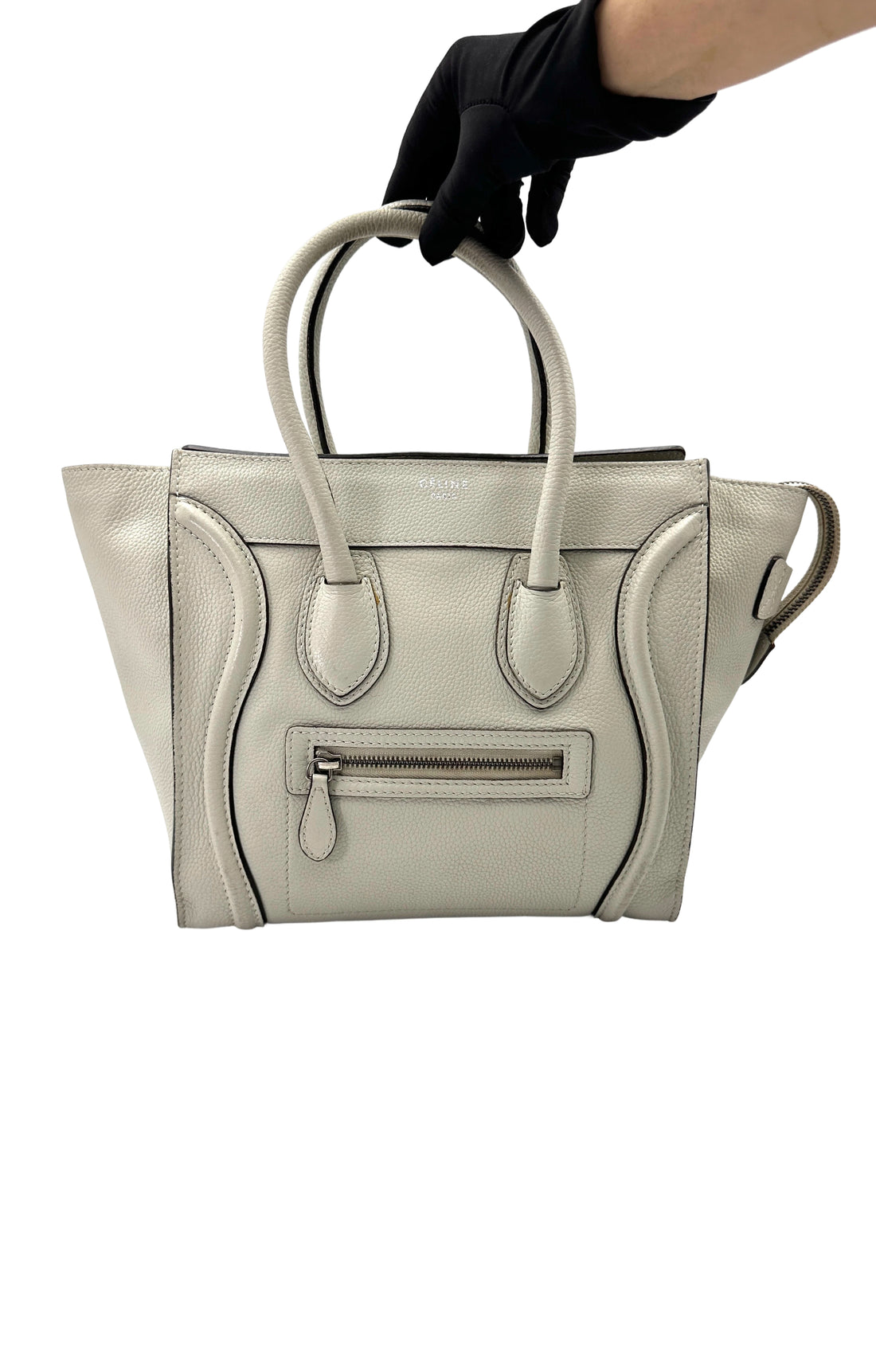 Celine Luggage Grey Leather Tote Handle Bag CE160
