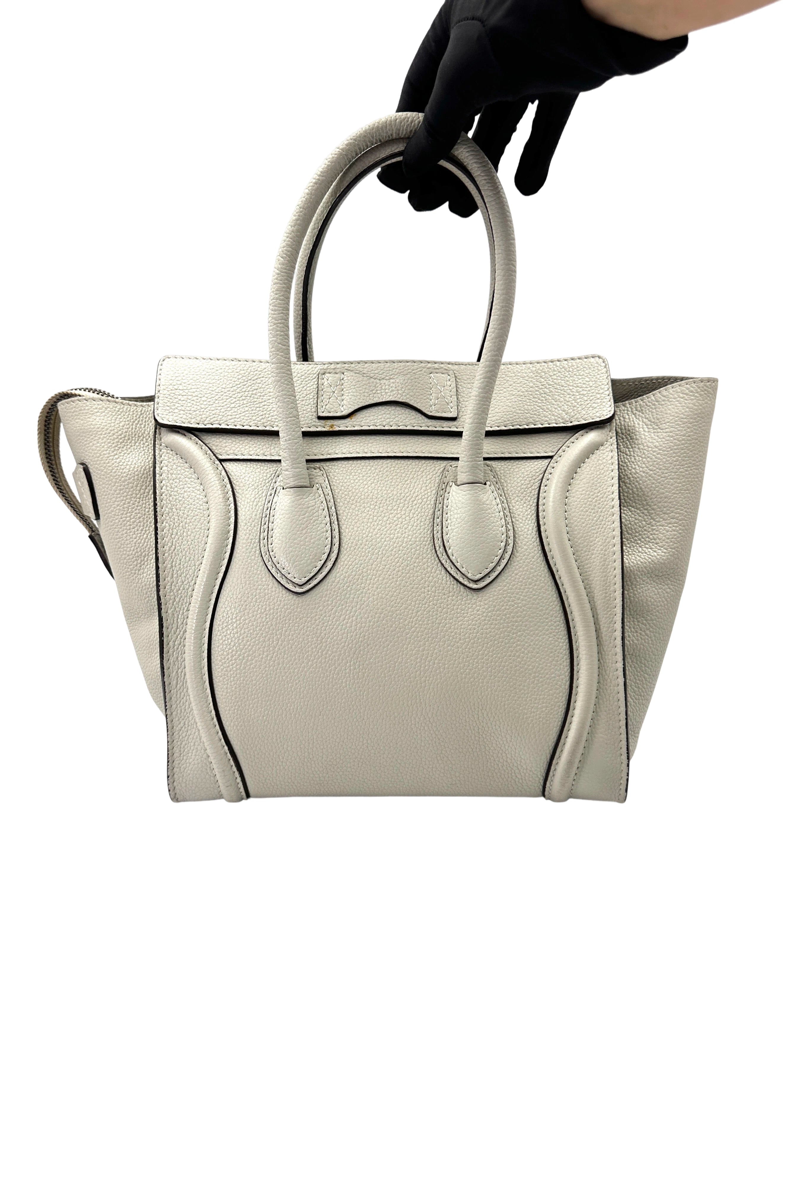 Celine Luggage Grey Leather Tote Handle Bag CE160