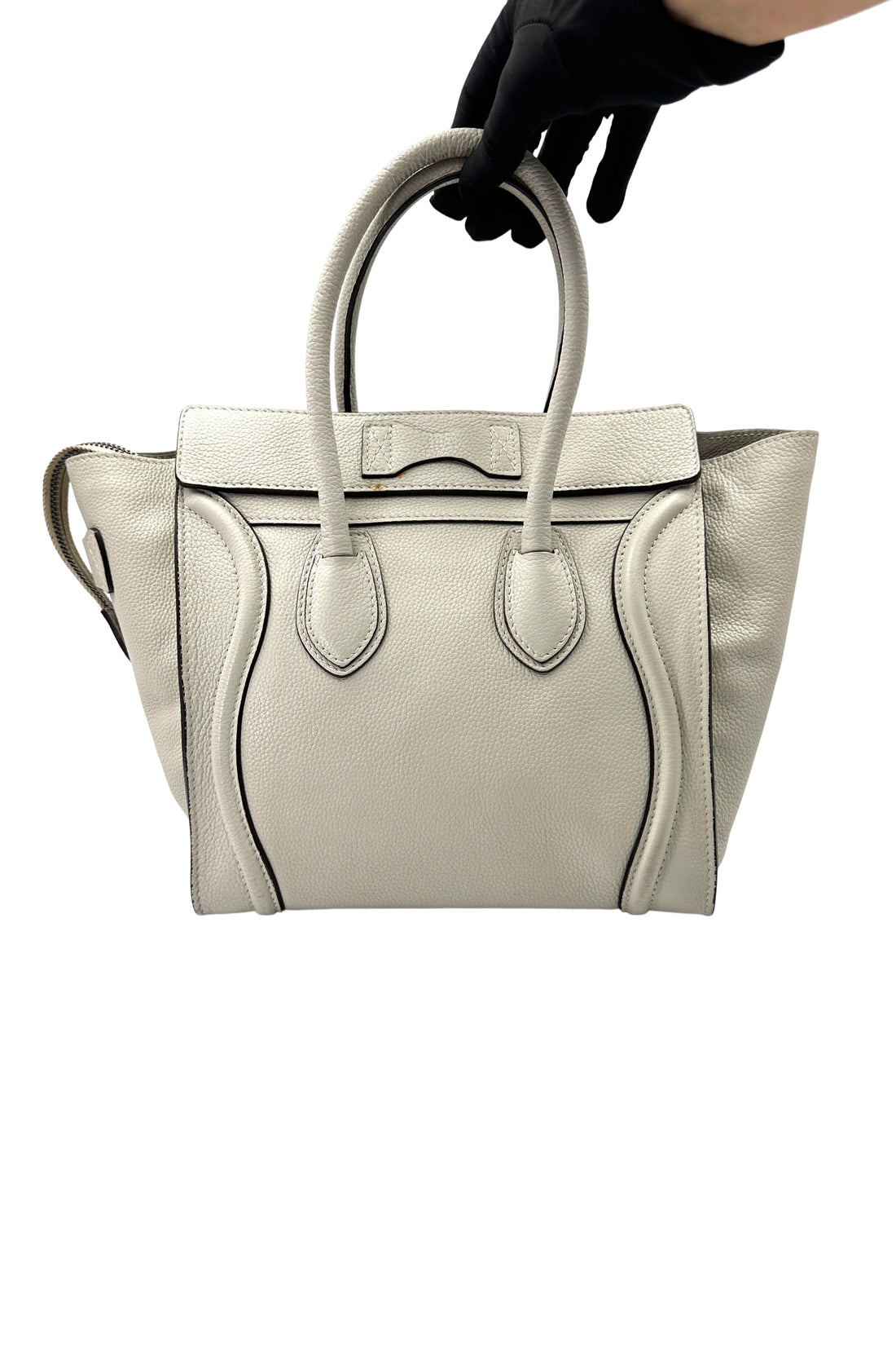 Celine Luggage Grey Leather Tote Handle Bag CE160