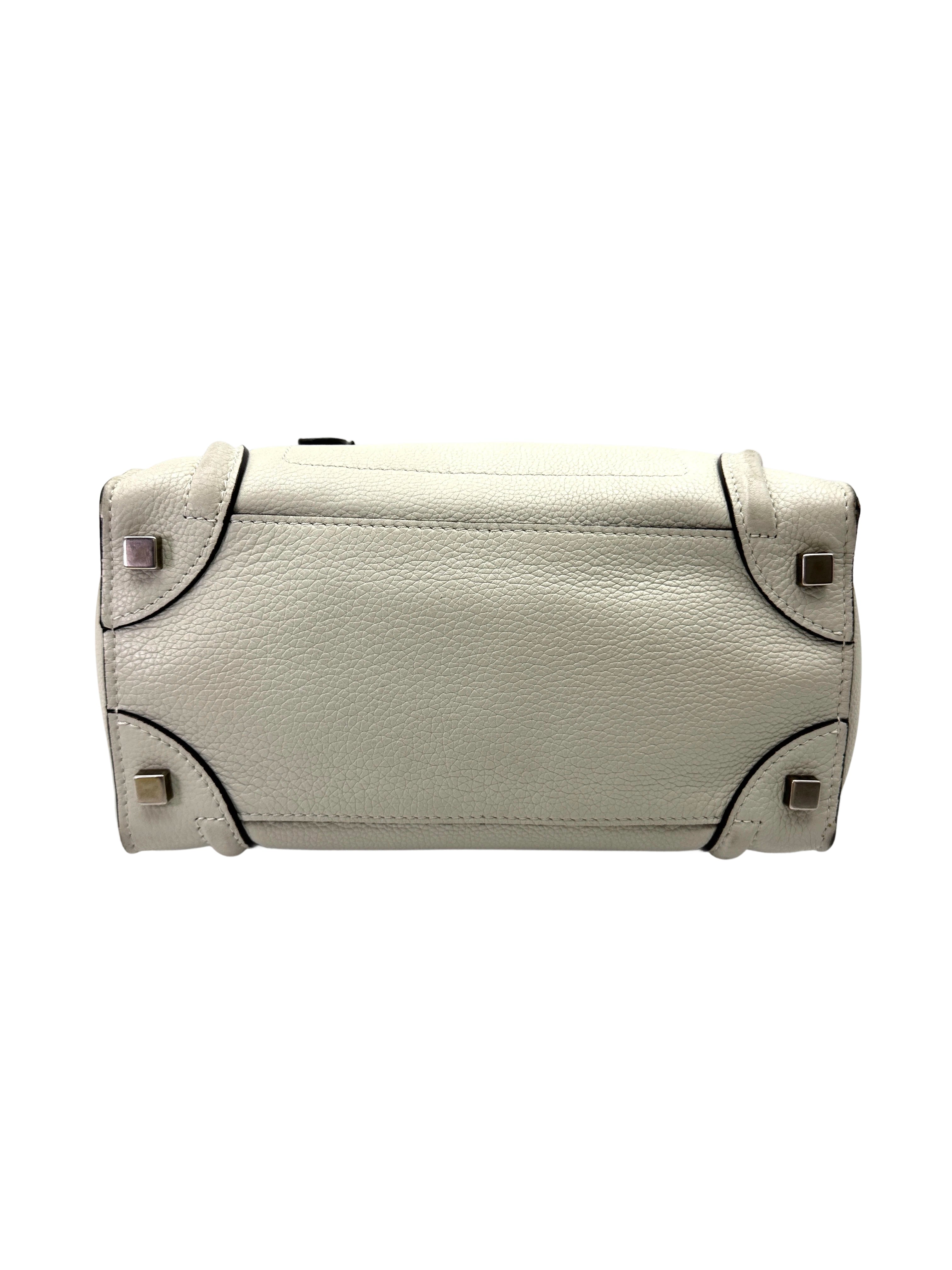 Celine Luggage Grey Leather Tote Handle Bag CE160