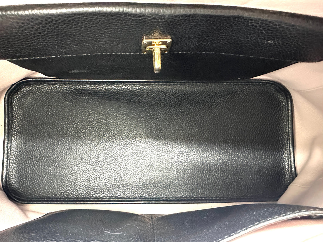 Christian Dior Open Bar Black Leather Handle Bag DR740