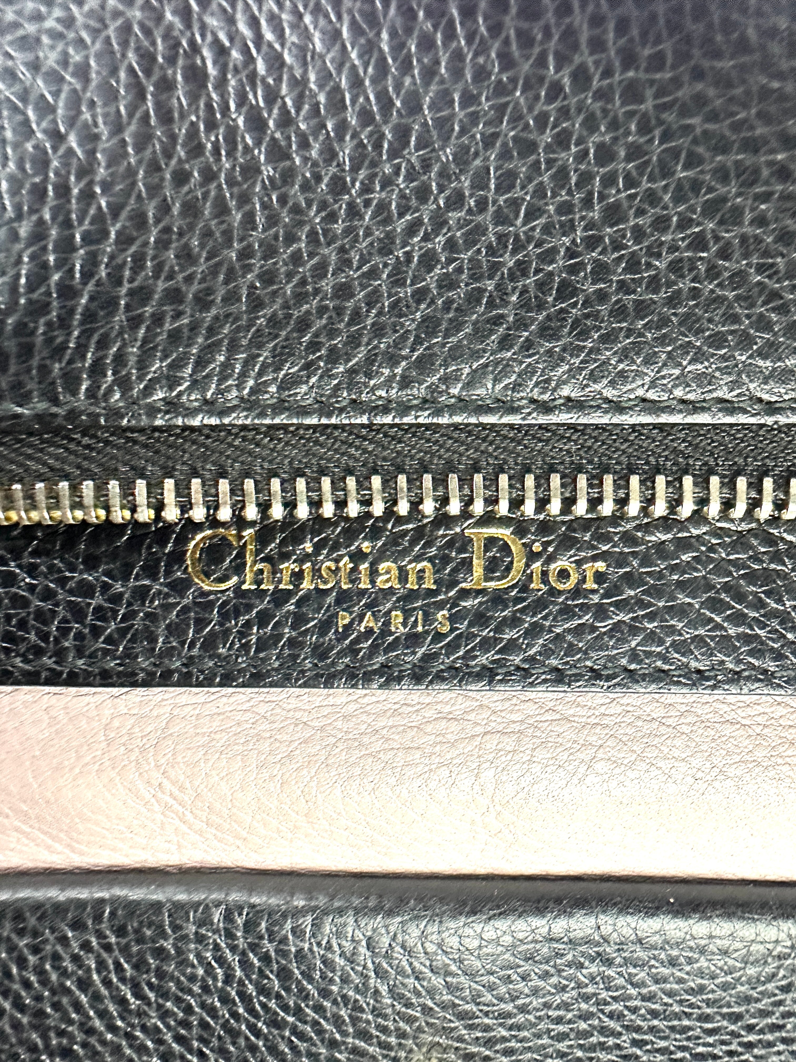 Christian Dior Open Bar Black Leather Handle Bag DR740