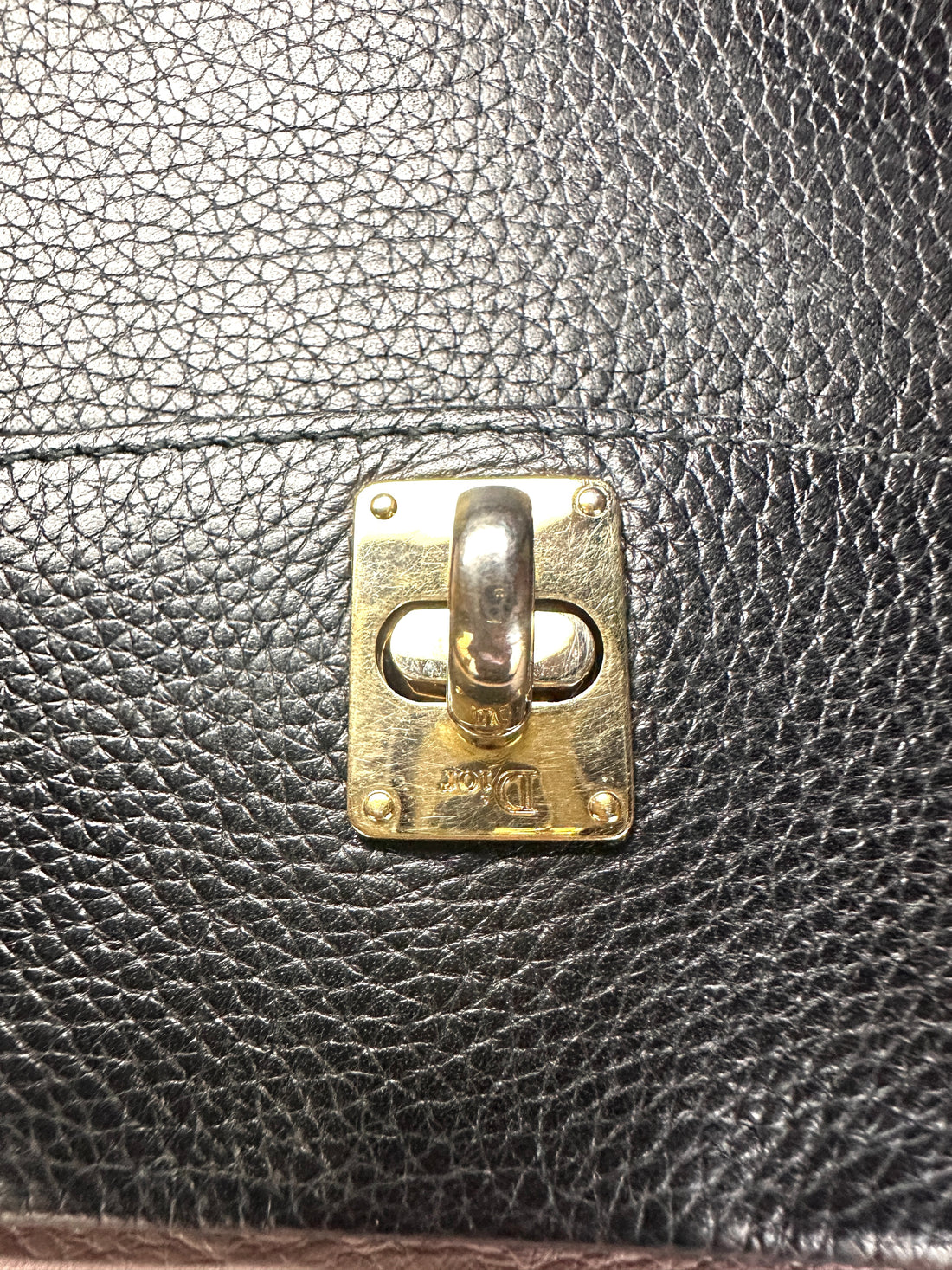 Christian Dior Open Bar Black Leather Handle Bag DR740