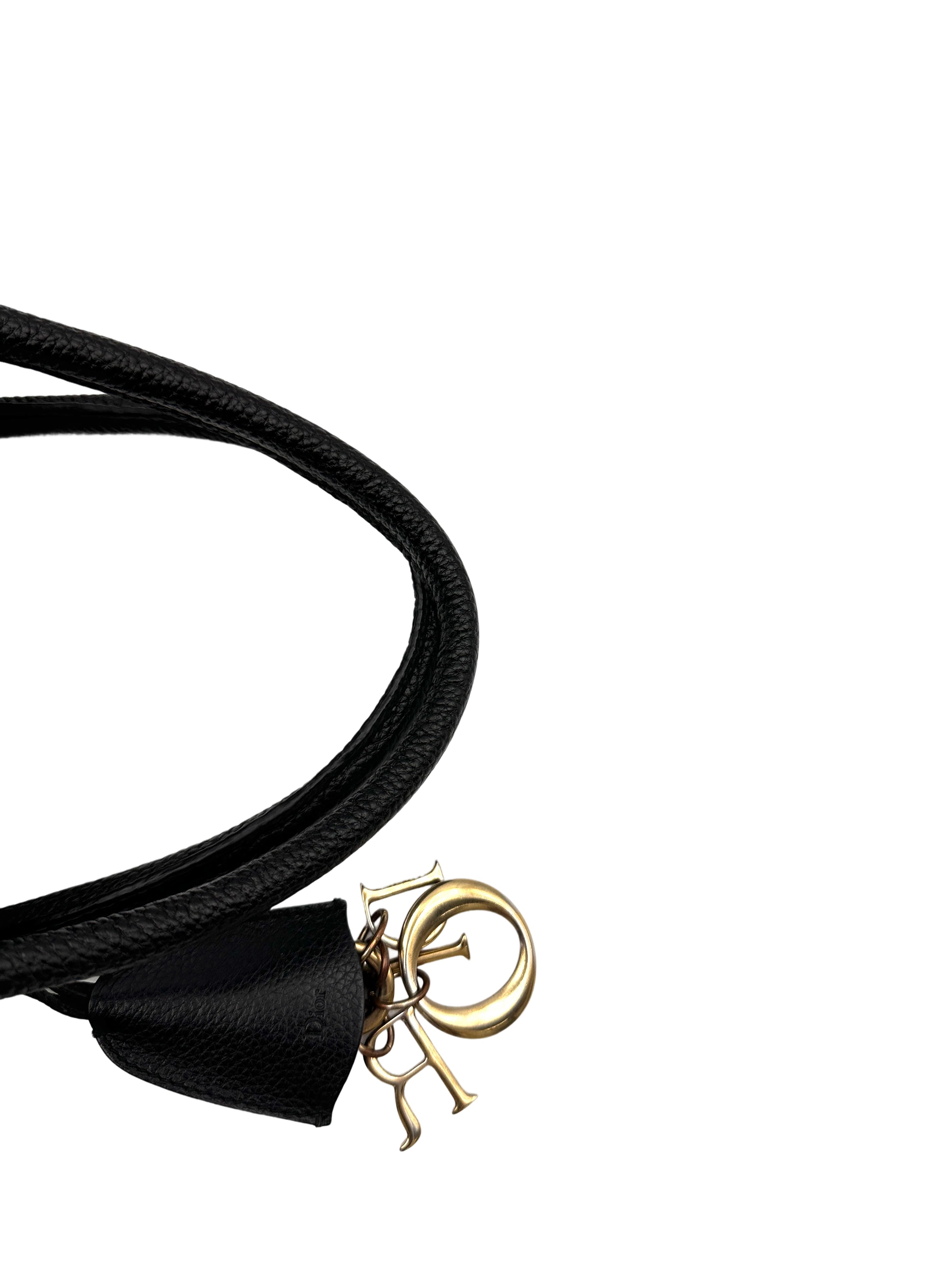 Christian Dior Open Bar Black Leather Handle Bag DR740