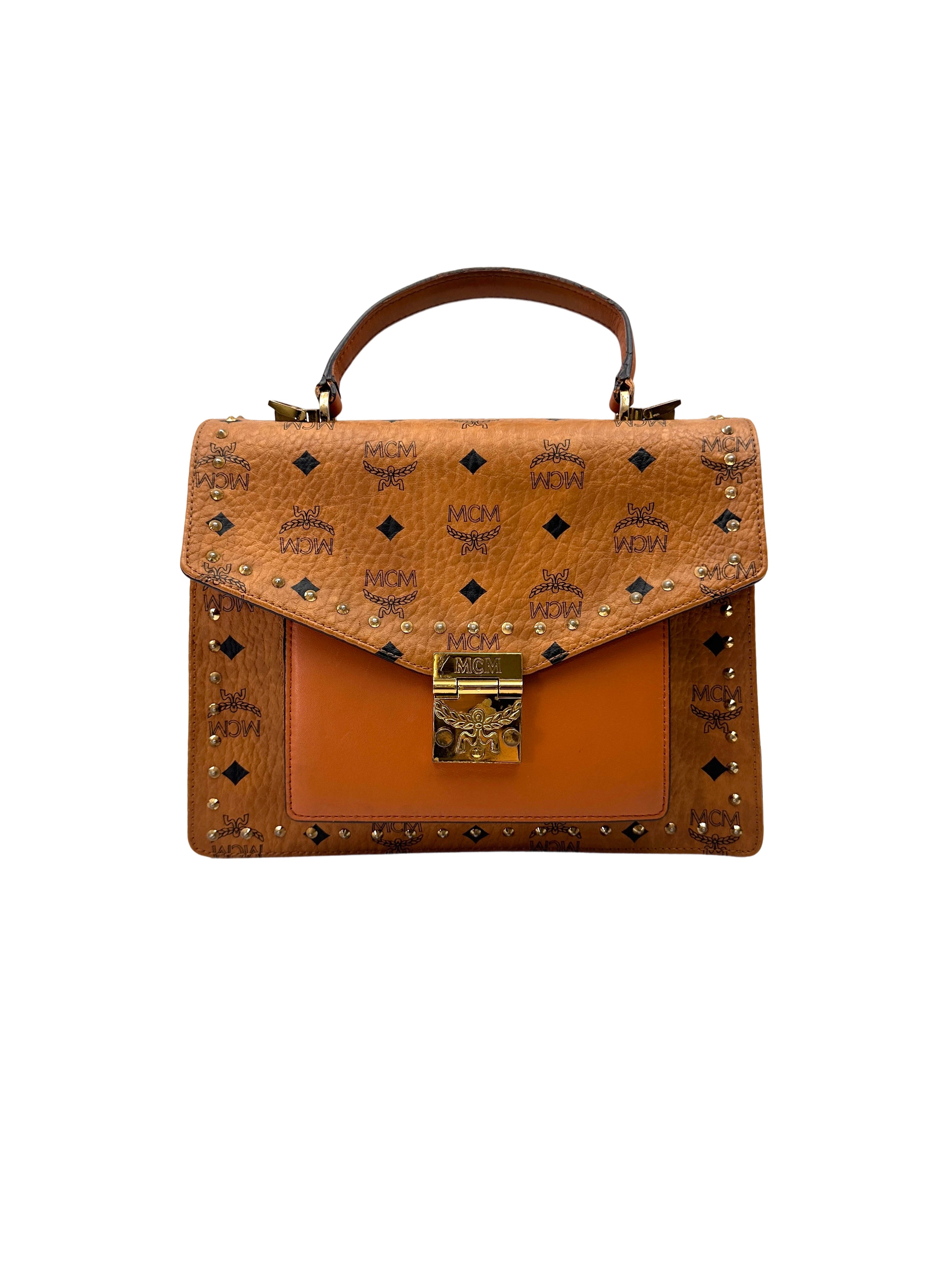 MCM Visetos Brown Handle Bag MCM36