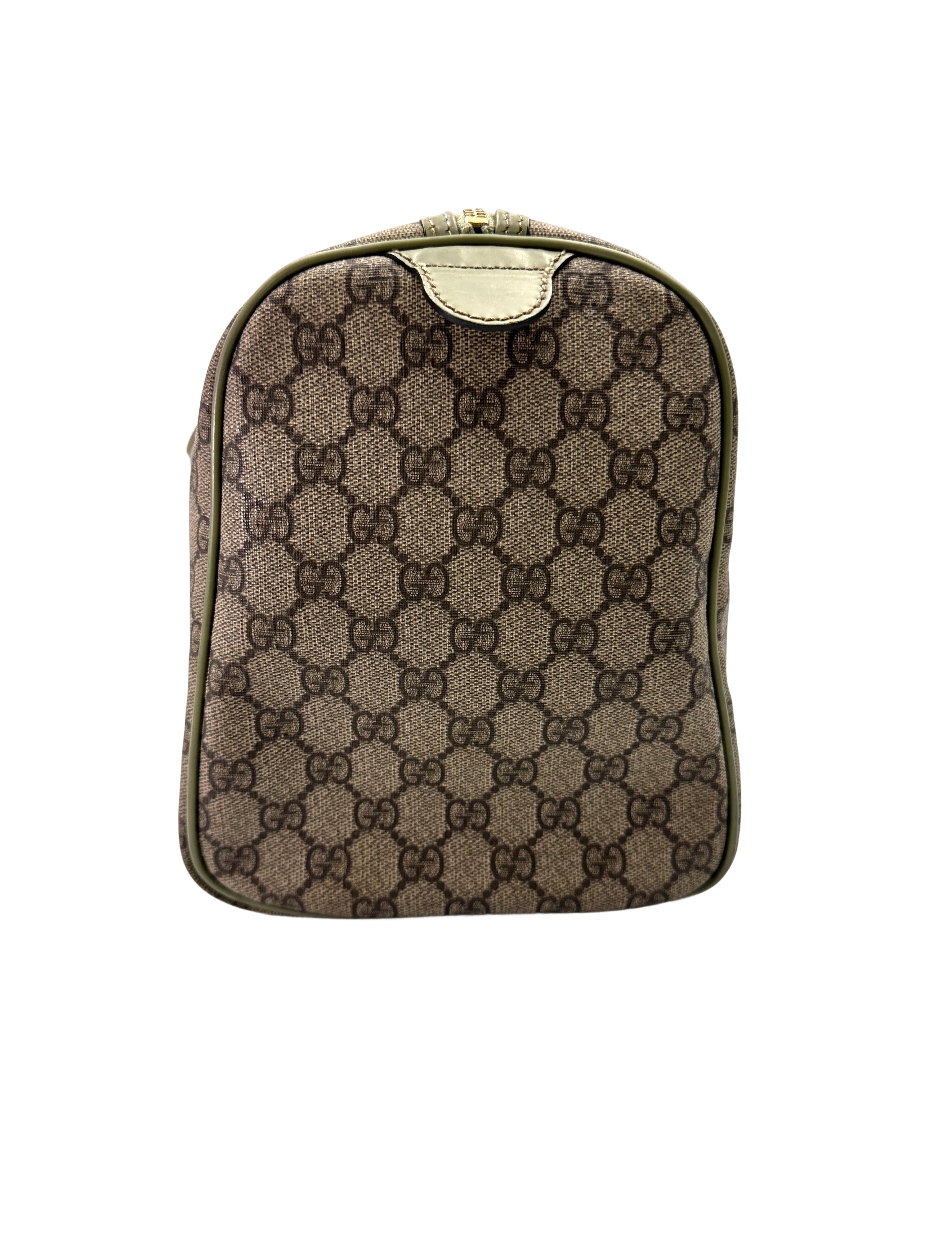 Gucci GG Canvas Boston Bag With Green Stripe GG1032