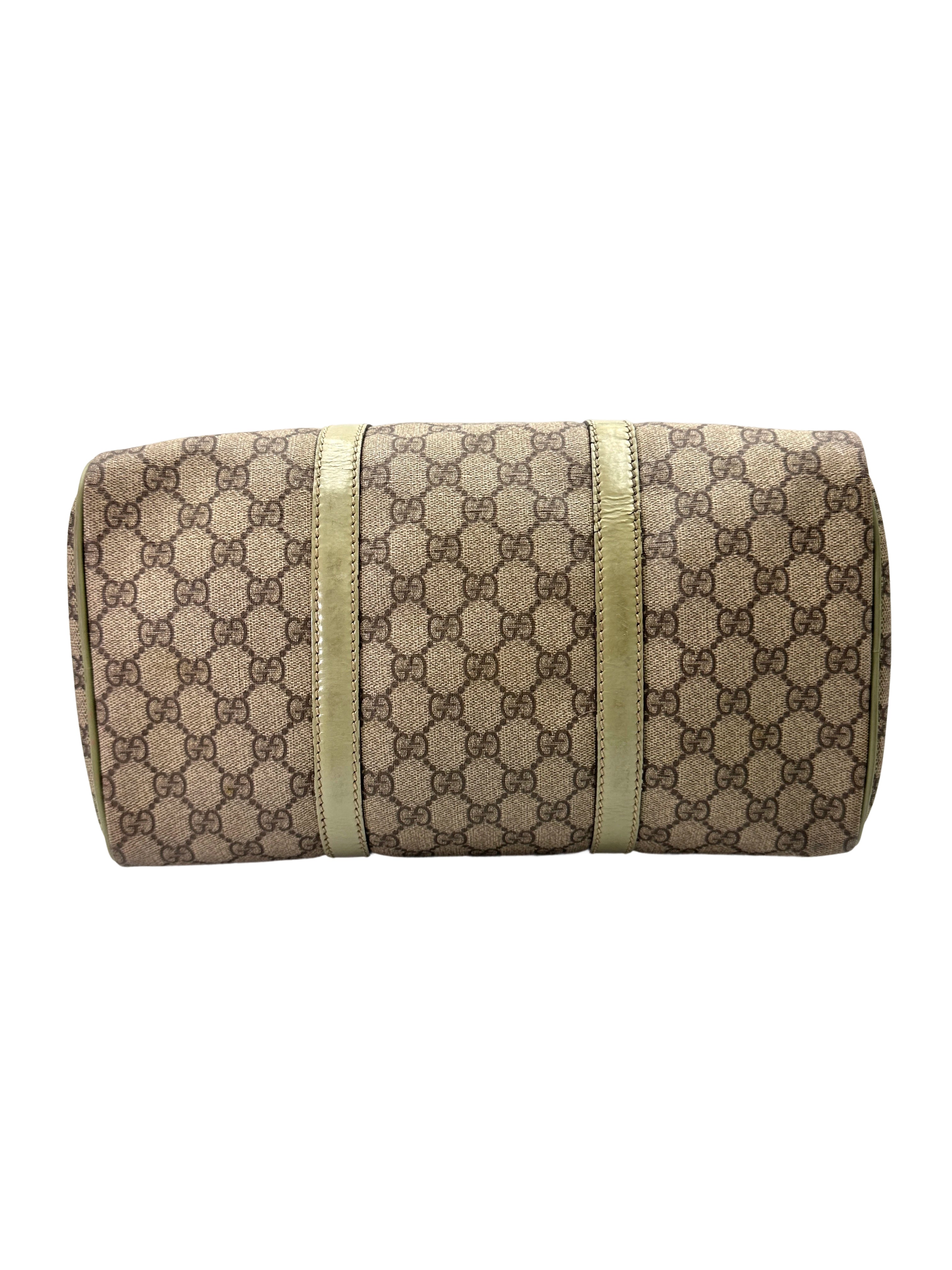 Gucci GG Canvas Boston Bag With Green Stripe GG1032