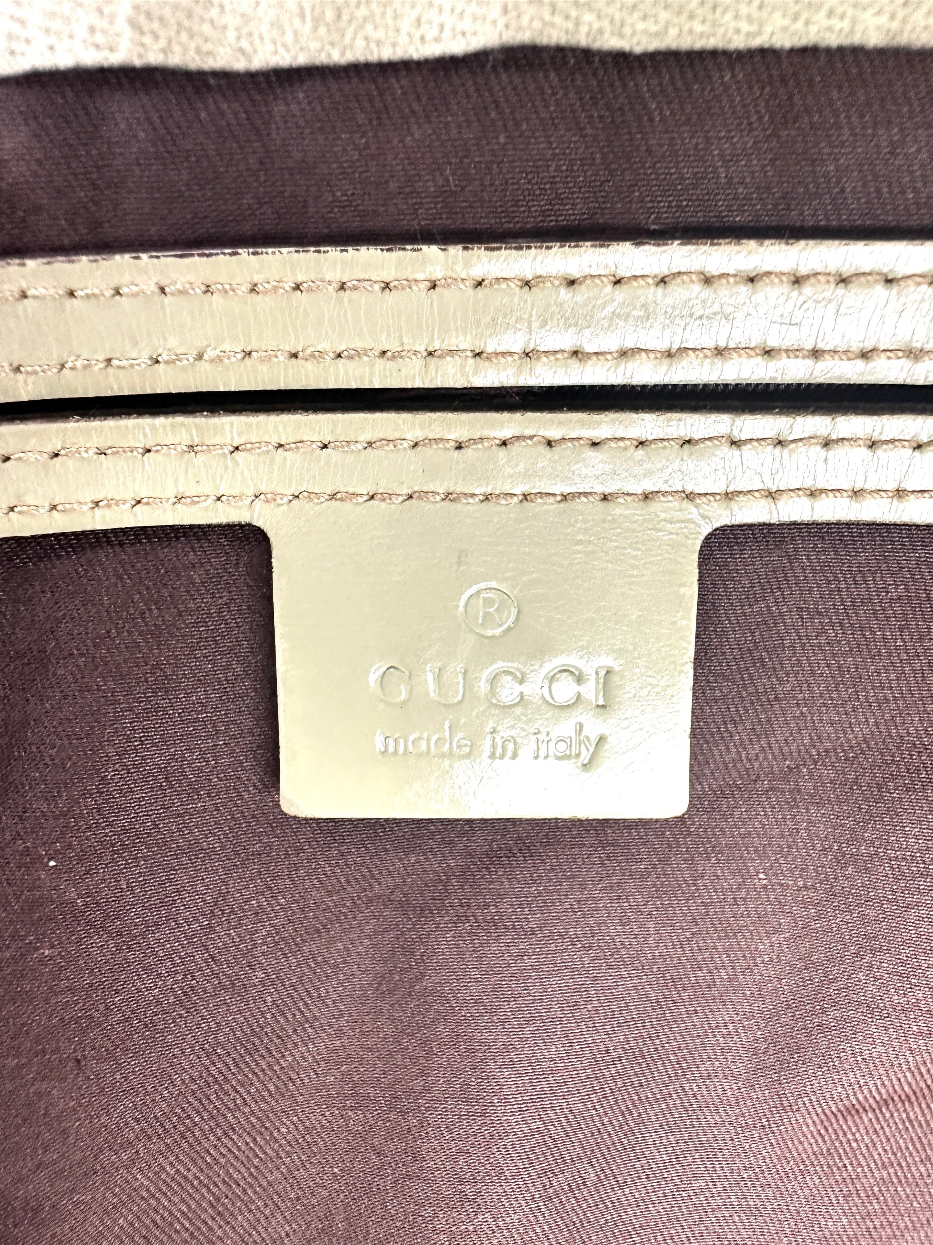 Gucci GG Canvas Boston Bag With Green Stripe GG1032