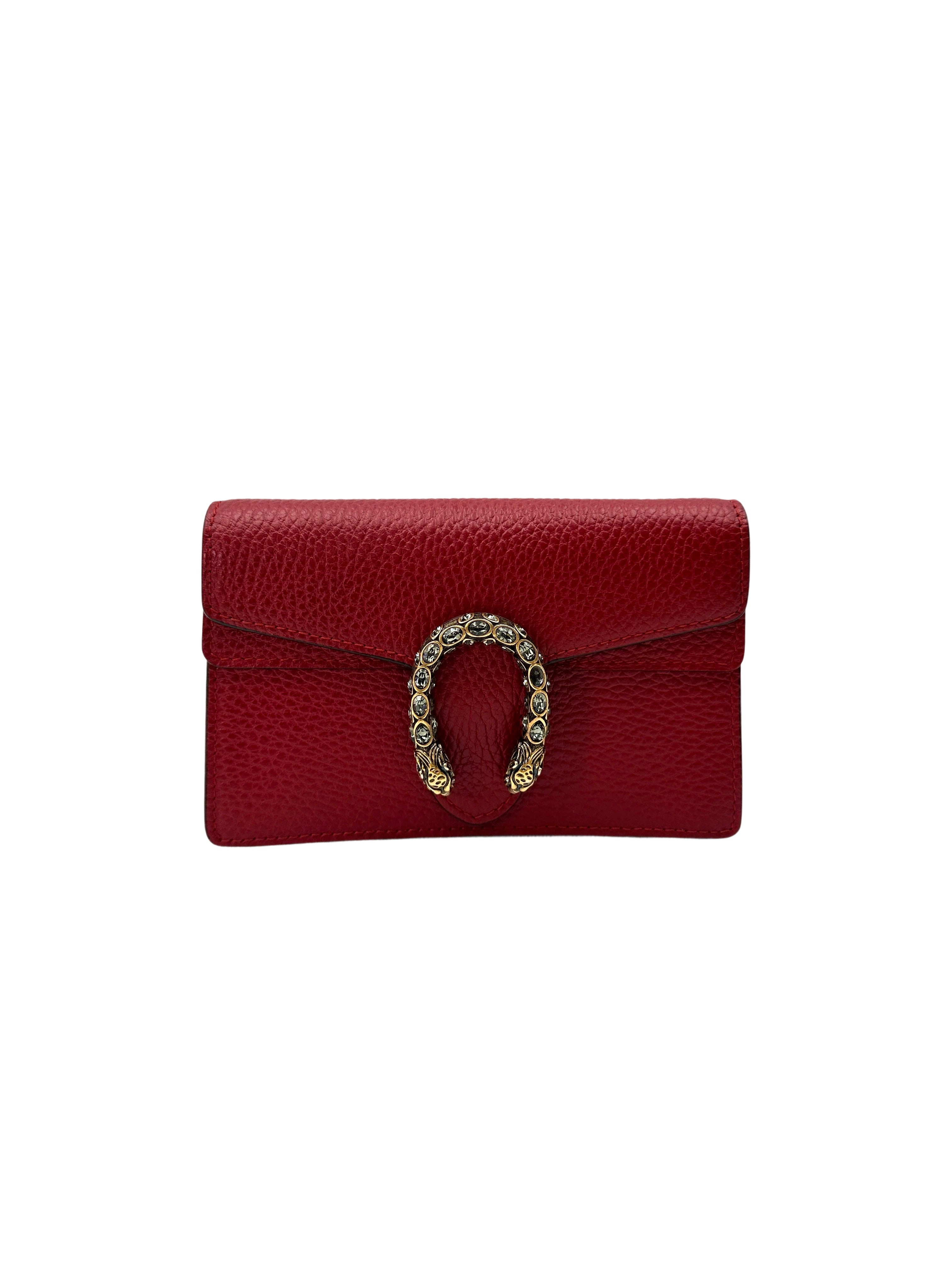 Gucci Dionysus Red Leather Shoulder Bag GG1039