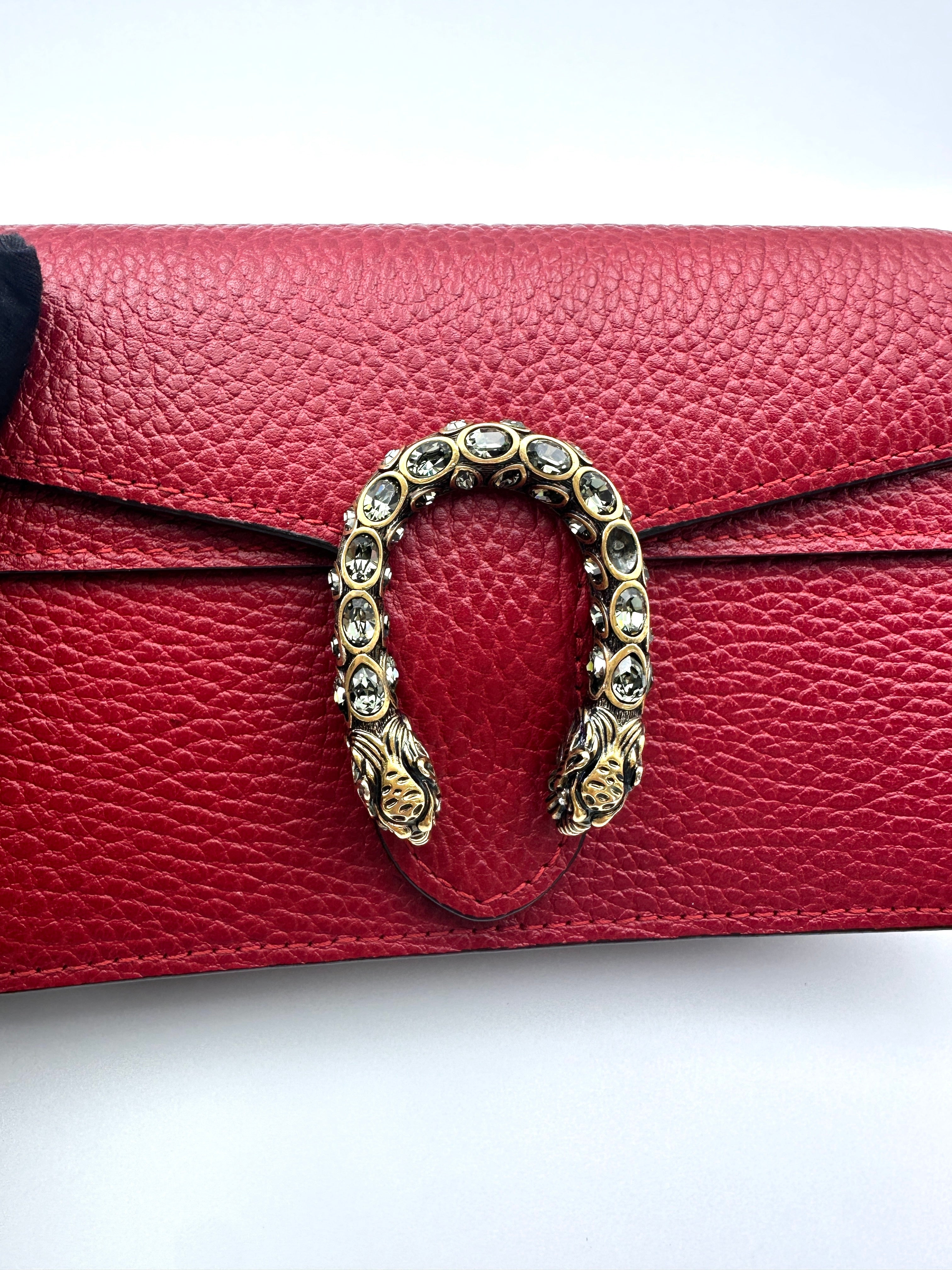 Gucci Dionysus Red Leather Shoulder Bag GG1039
