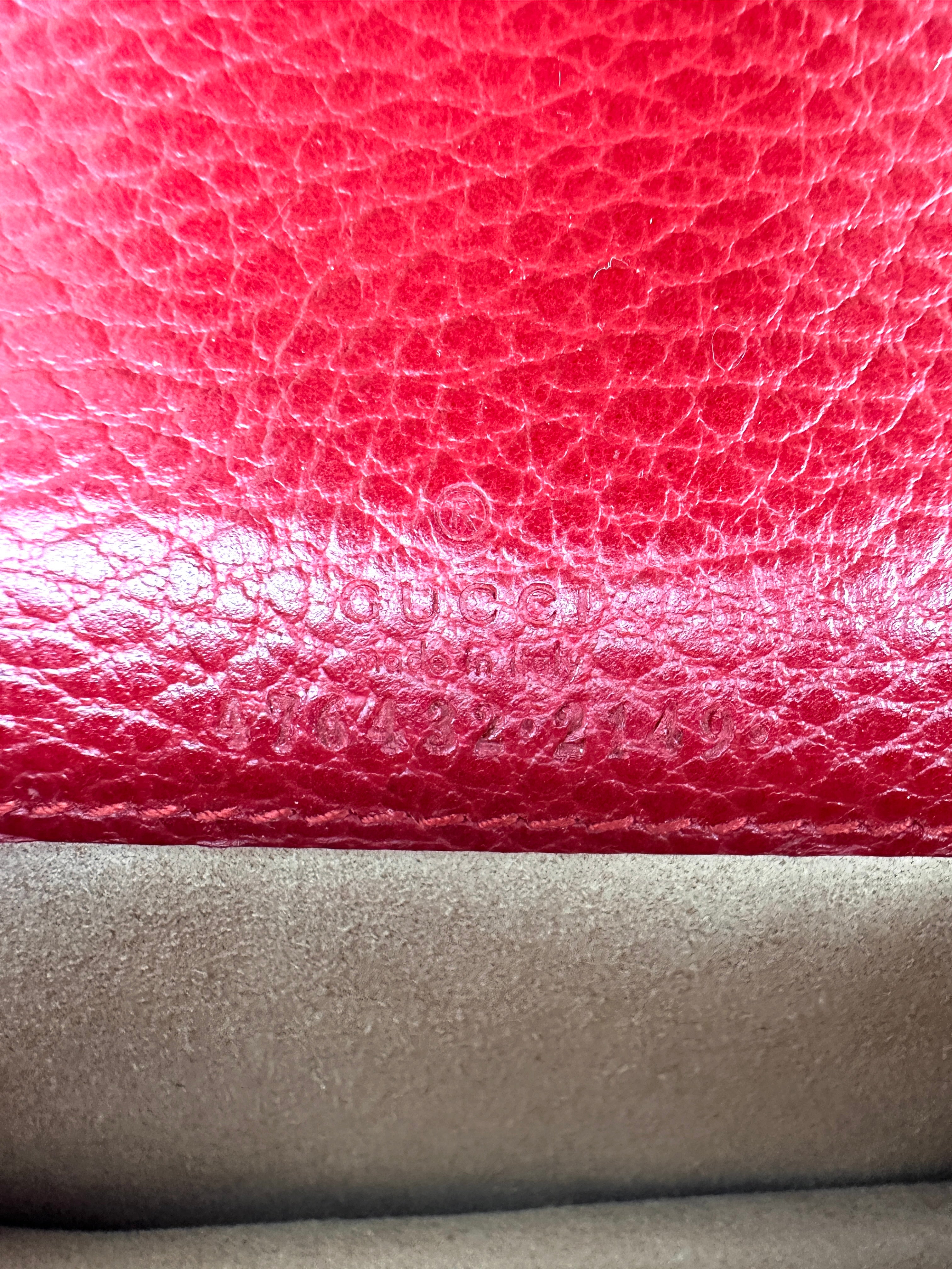 Gucci Dionysus Red Leather Shoulder Bag GG1039