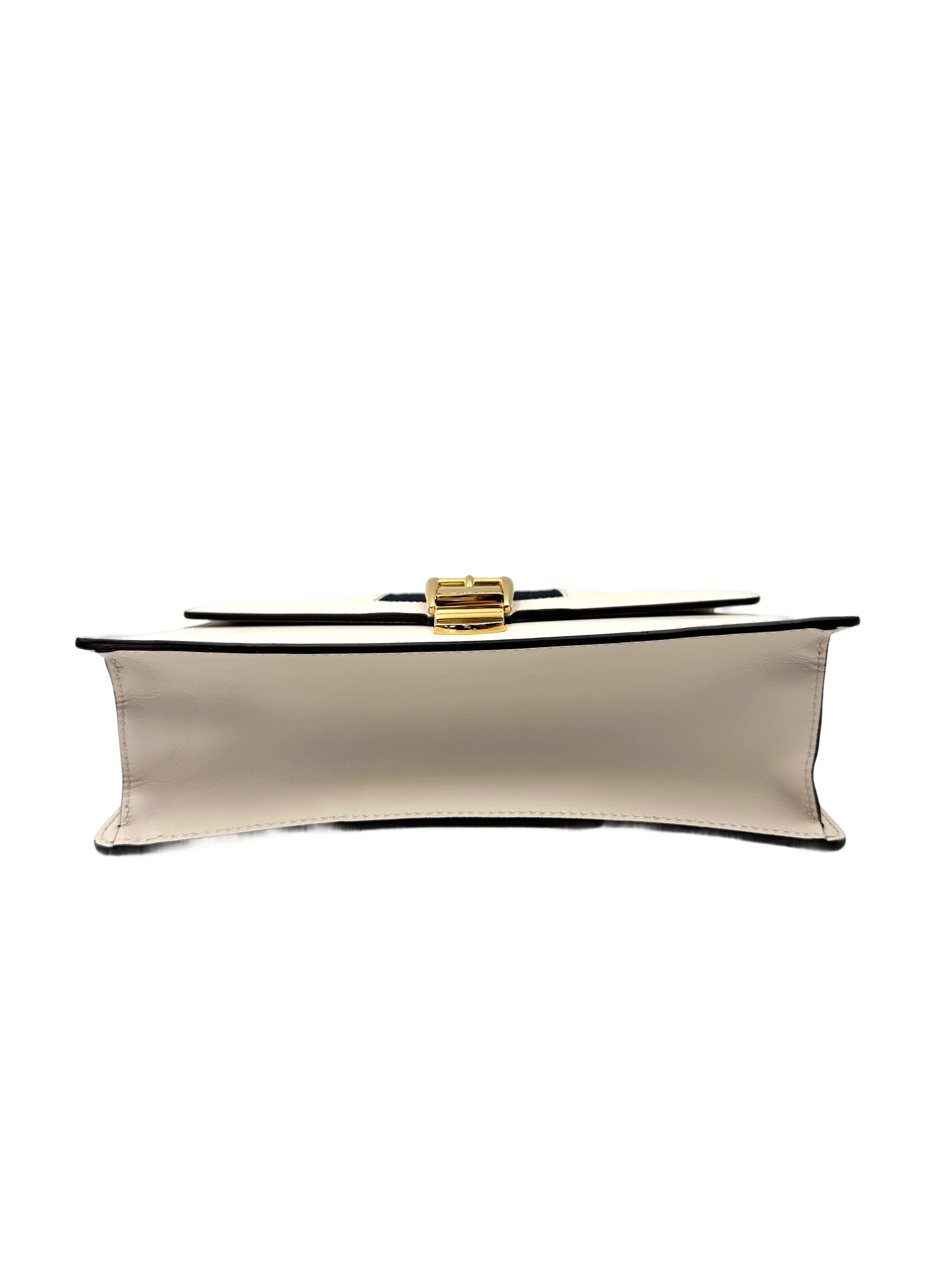 Gucci Sylvie White Leather Shoulder Bag GG1035