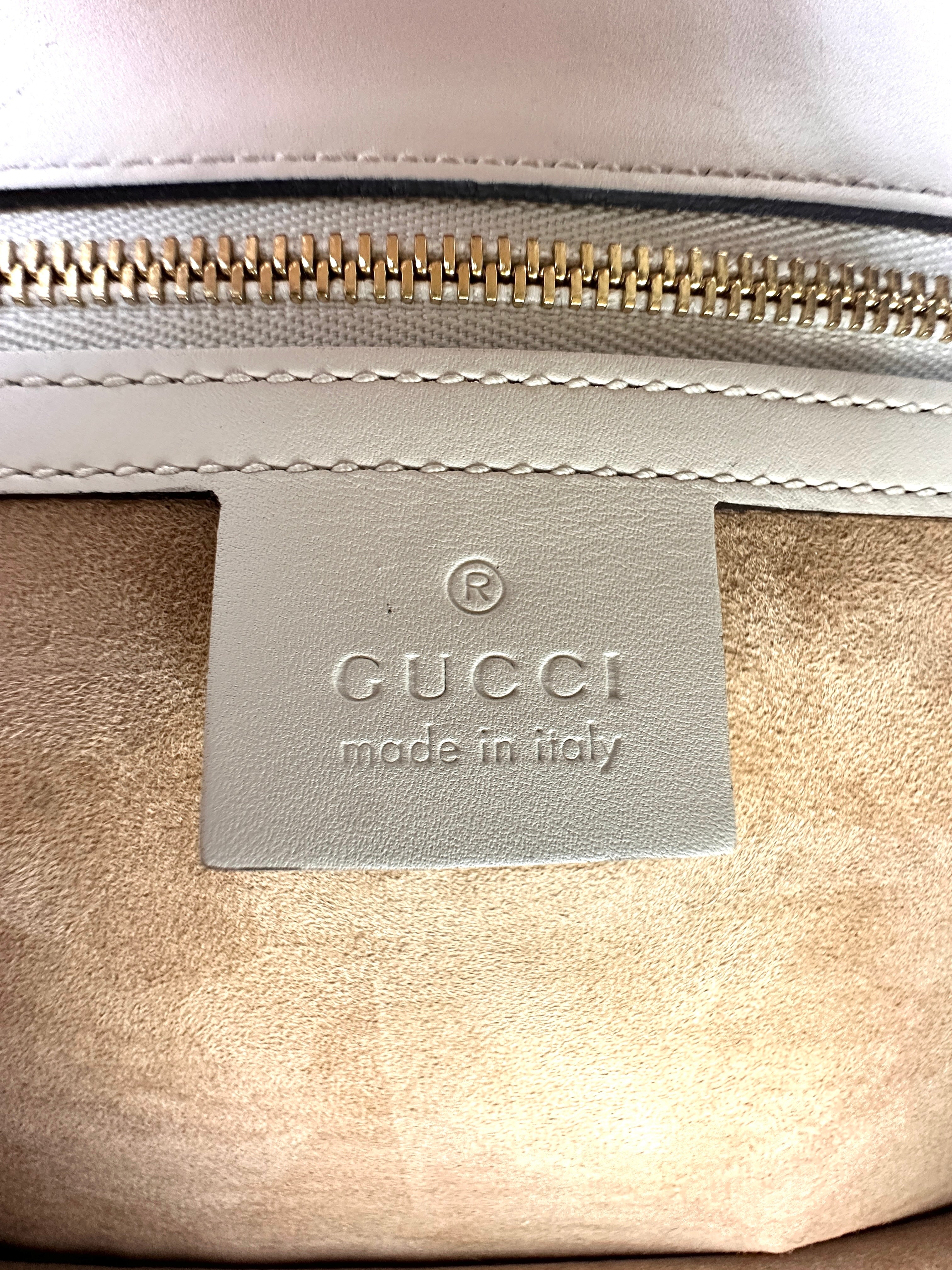 Gucci Sylvie White Leather Shoulder Bag GG1035