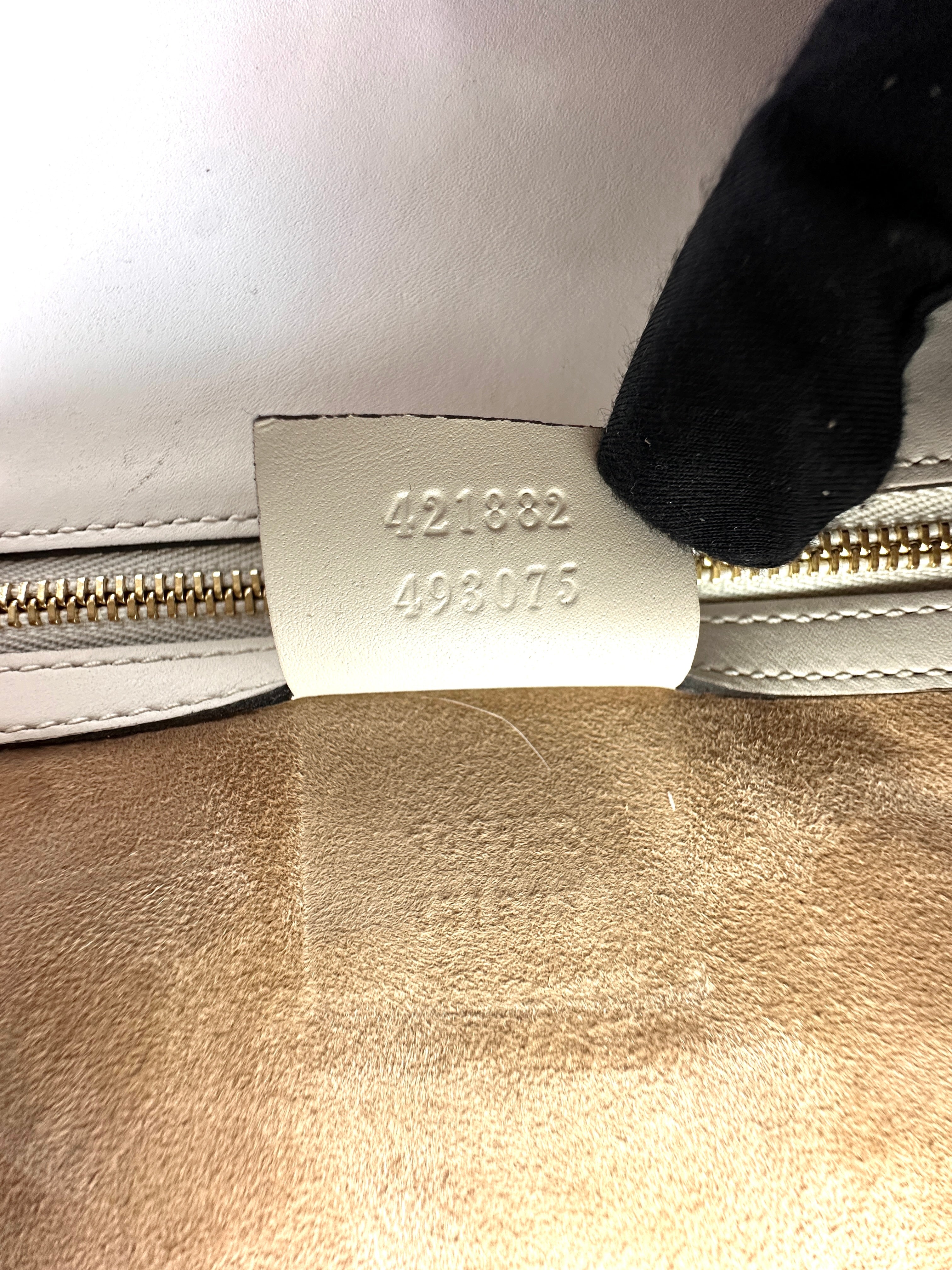 Gucci Sylvie White Leather Shoulder Bag GG1035