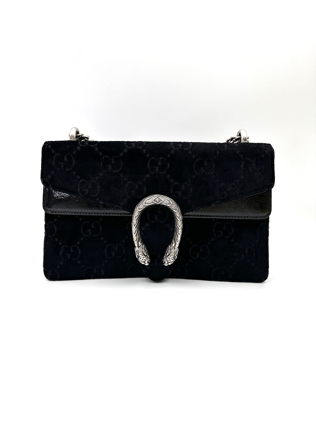 Gucci Dionysus Black Velvet Wallet On Chain GG1034