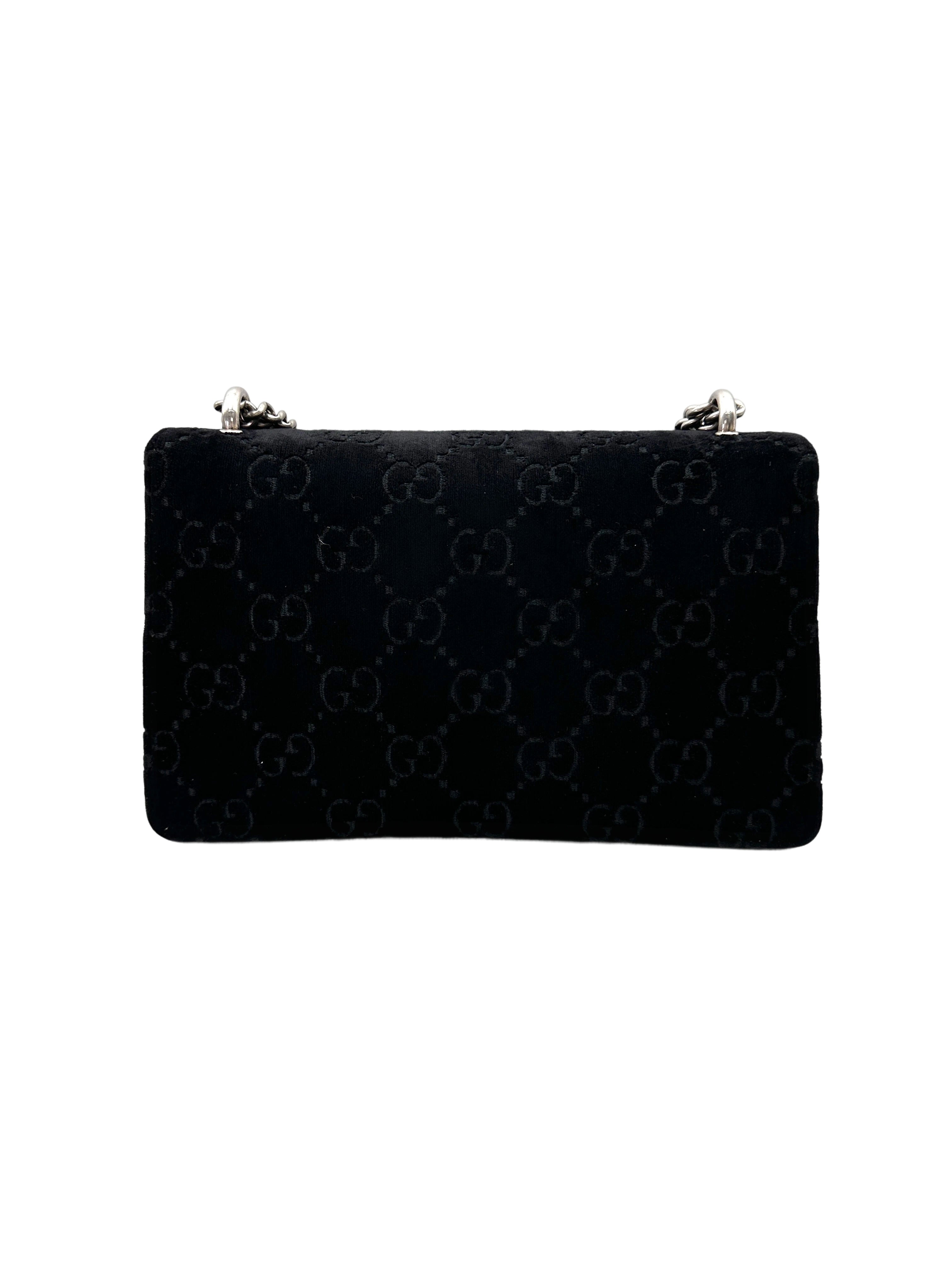Gucci Dionysus Black Velvet Wallet On Chain GG1034