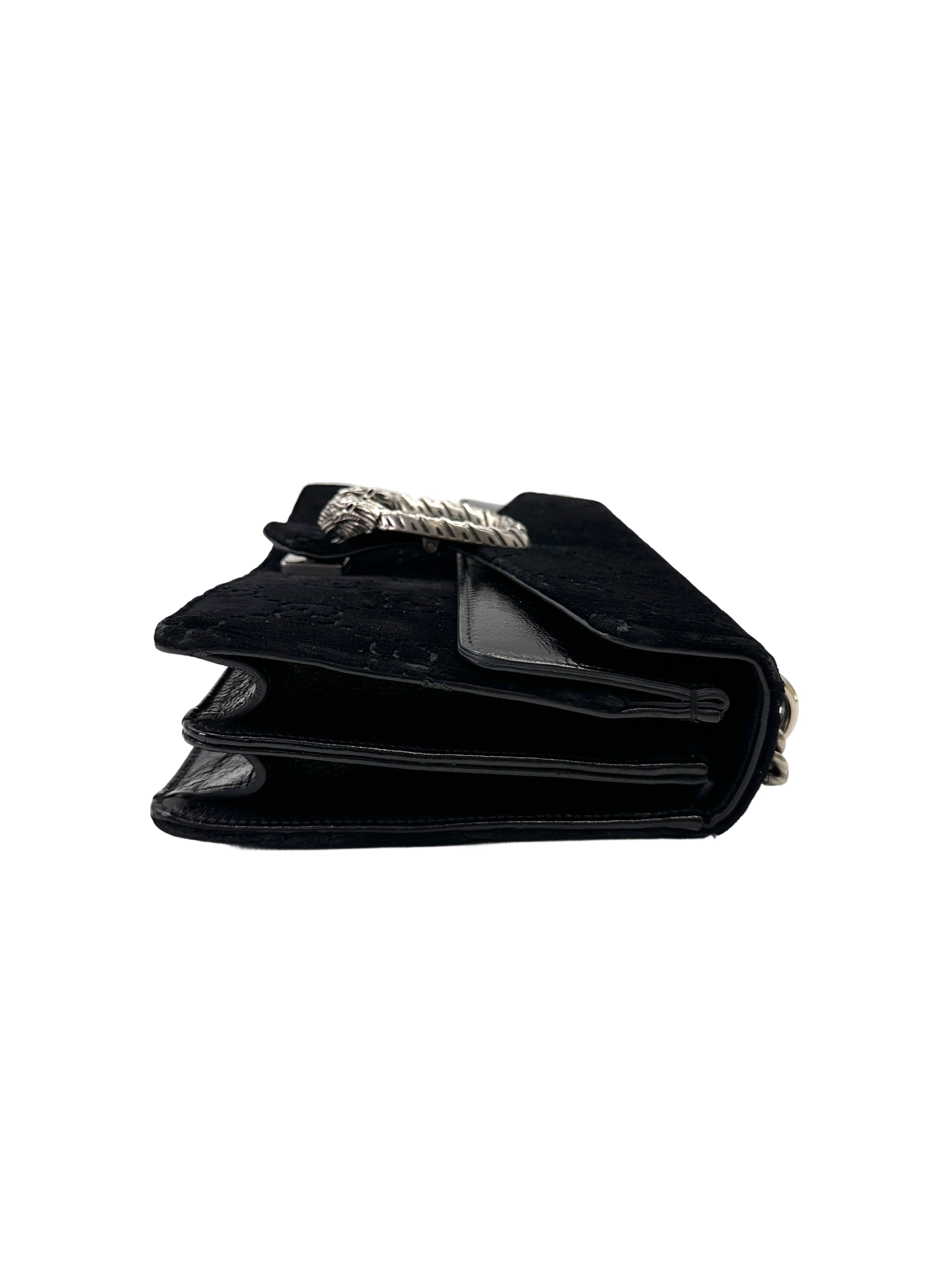 Gucci Dionysus Black Velvet Wallet On Chain GG1034